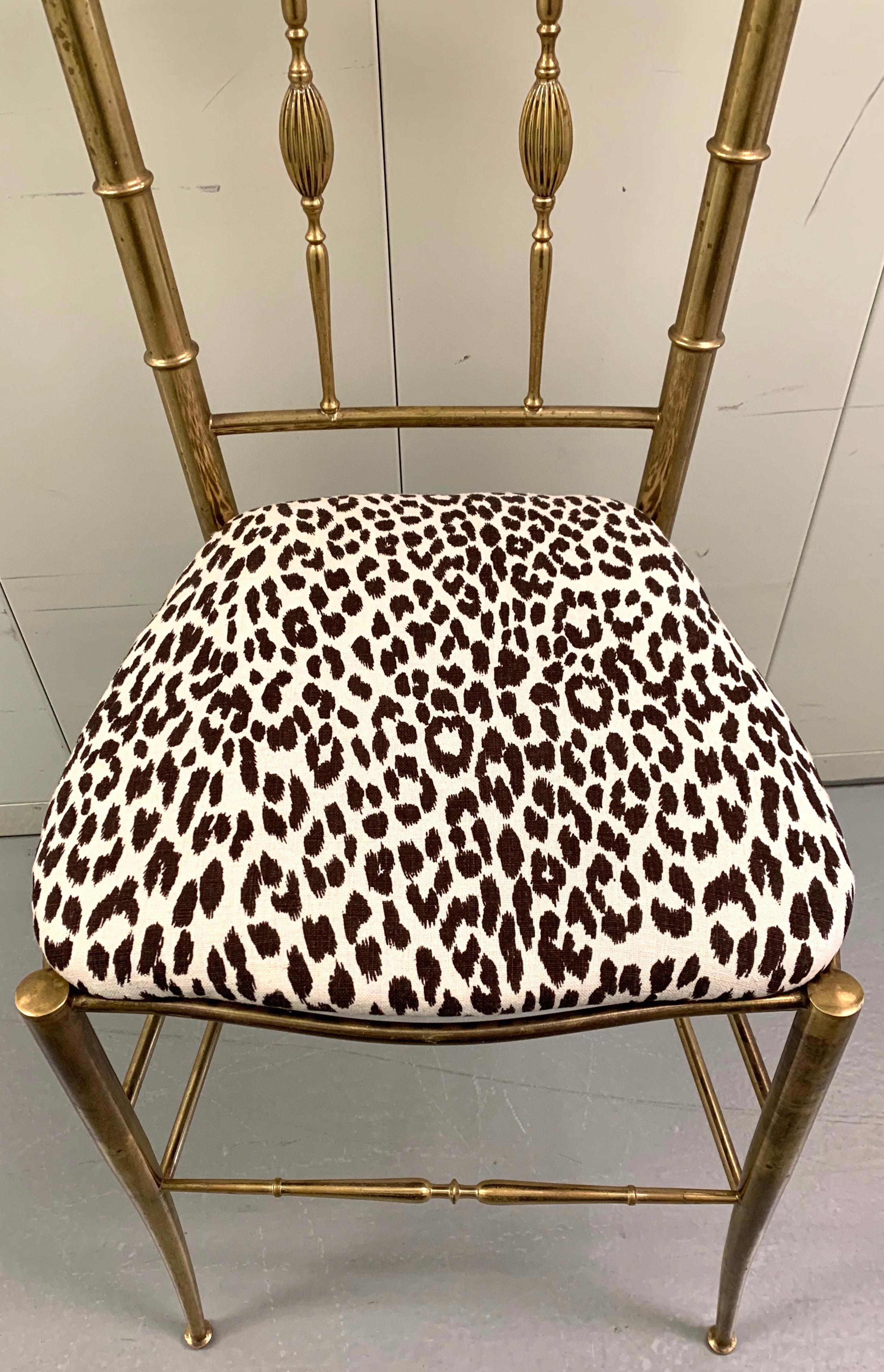 Italian Brass Chiavari Vanity or Side Chair In Good Condition In Stamford, CT