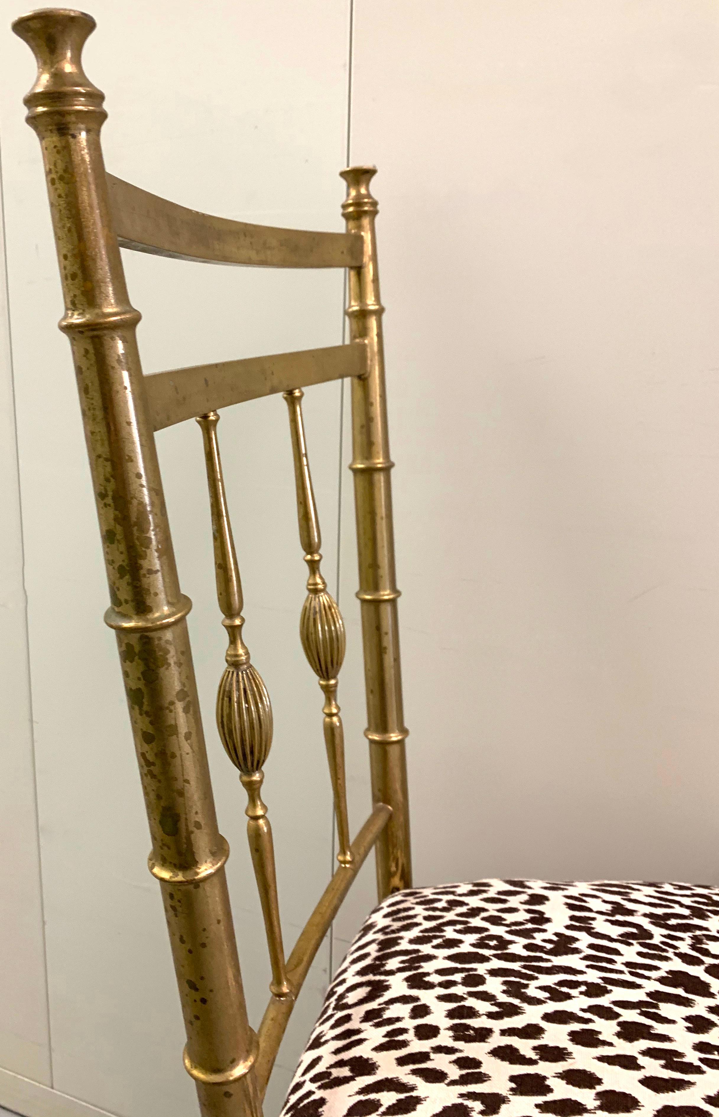 Mid-20th Century Italian Brass Chiavari Vanity or Side Chair