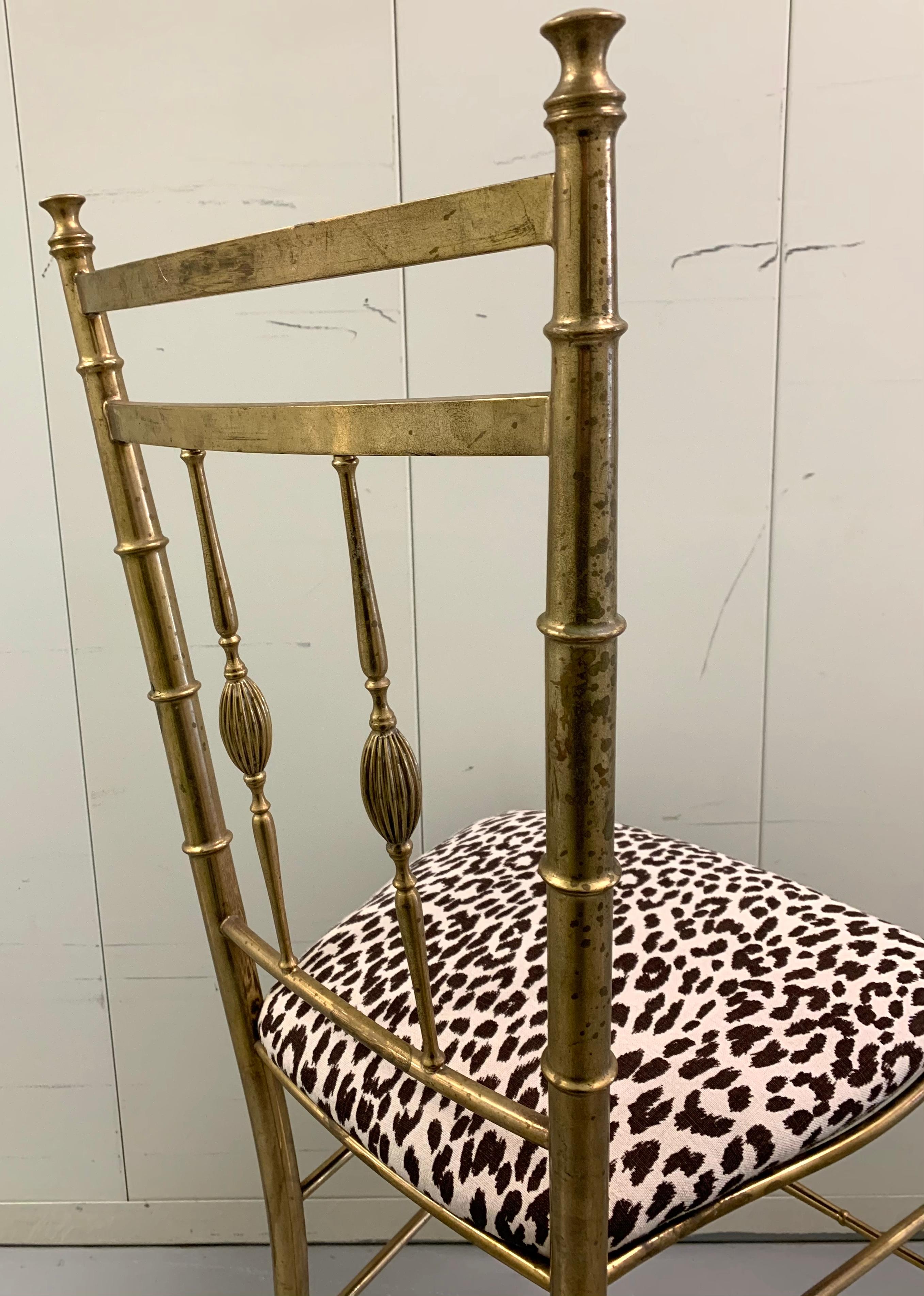 Italian Brass Chiavari Vanity or Side Chair 1
