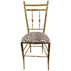 Italian Brass Chiavari Vanity or Side Chair