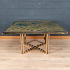 Italian Brass & Chrome Plated Table by Romeo Rega for Metalarte, circa 1970