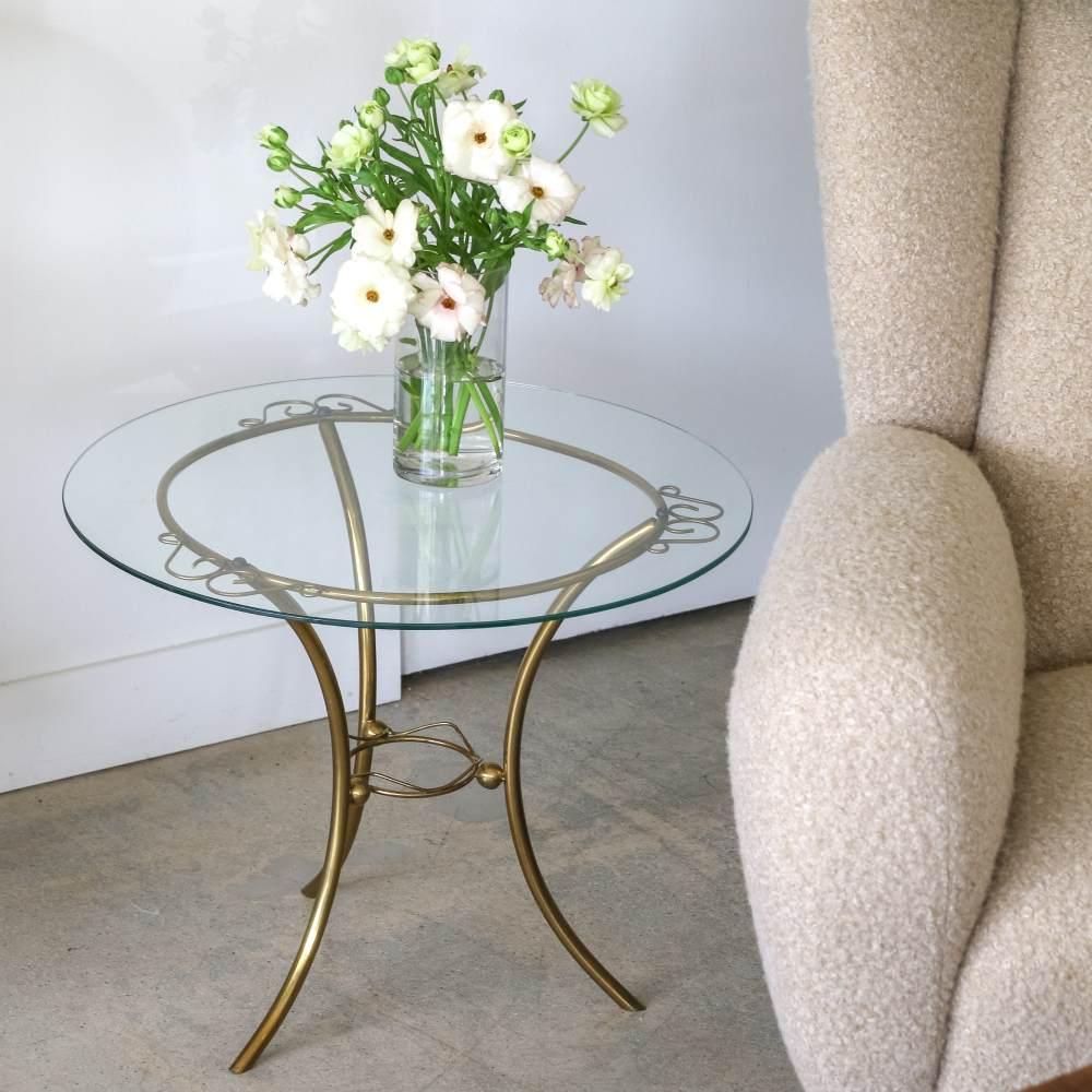 Italian Brass Circular Table In Good Condition In Los Angeles, CA