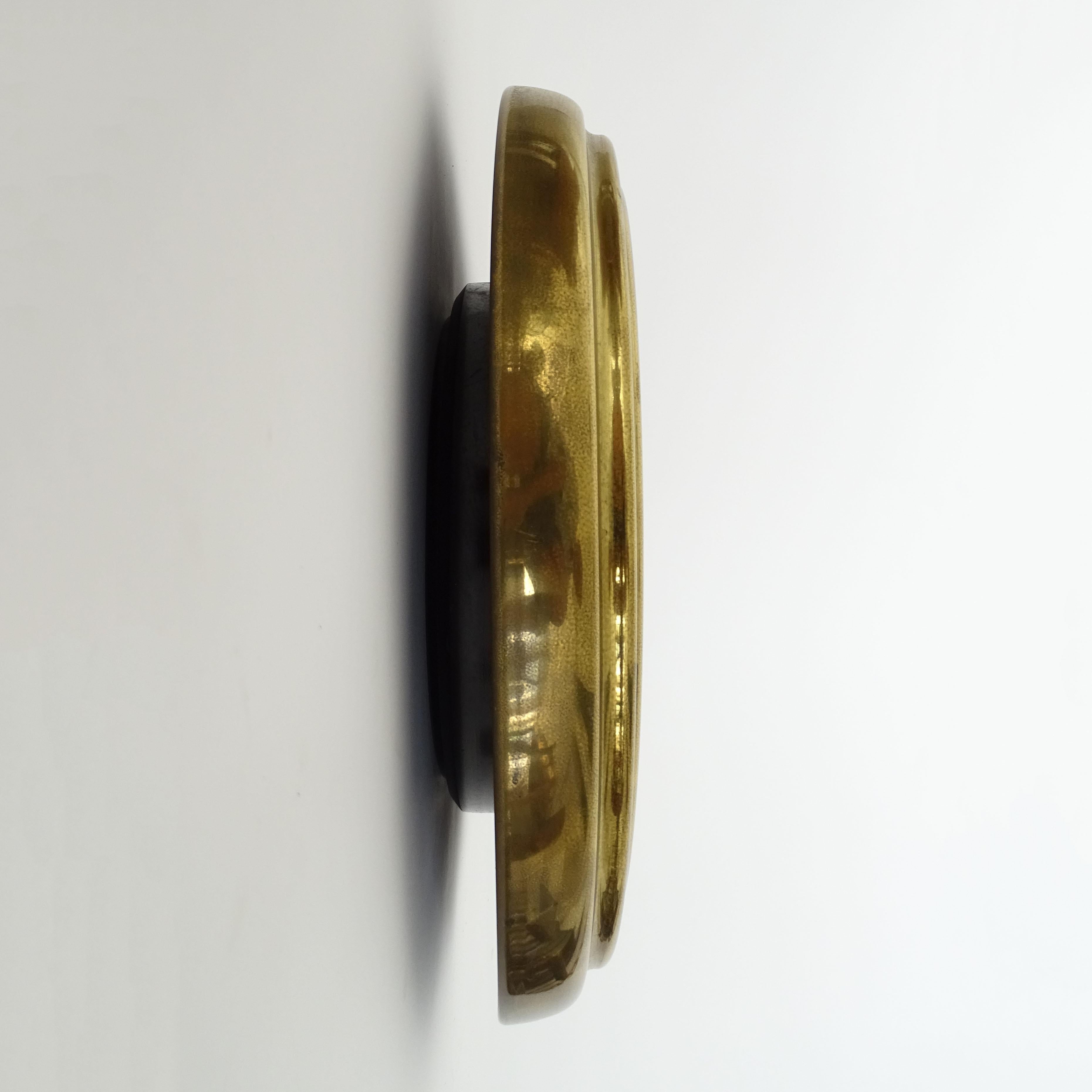 Mid-Century Modern Italian Brass circular wall mirror 1960s For Sale