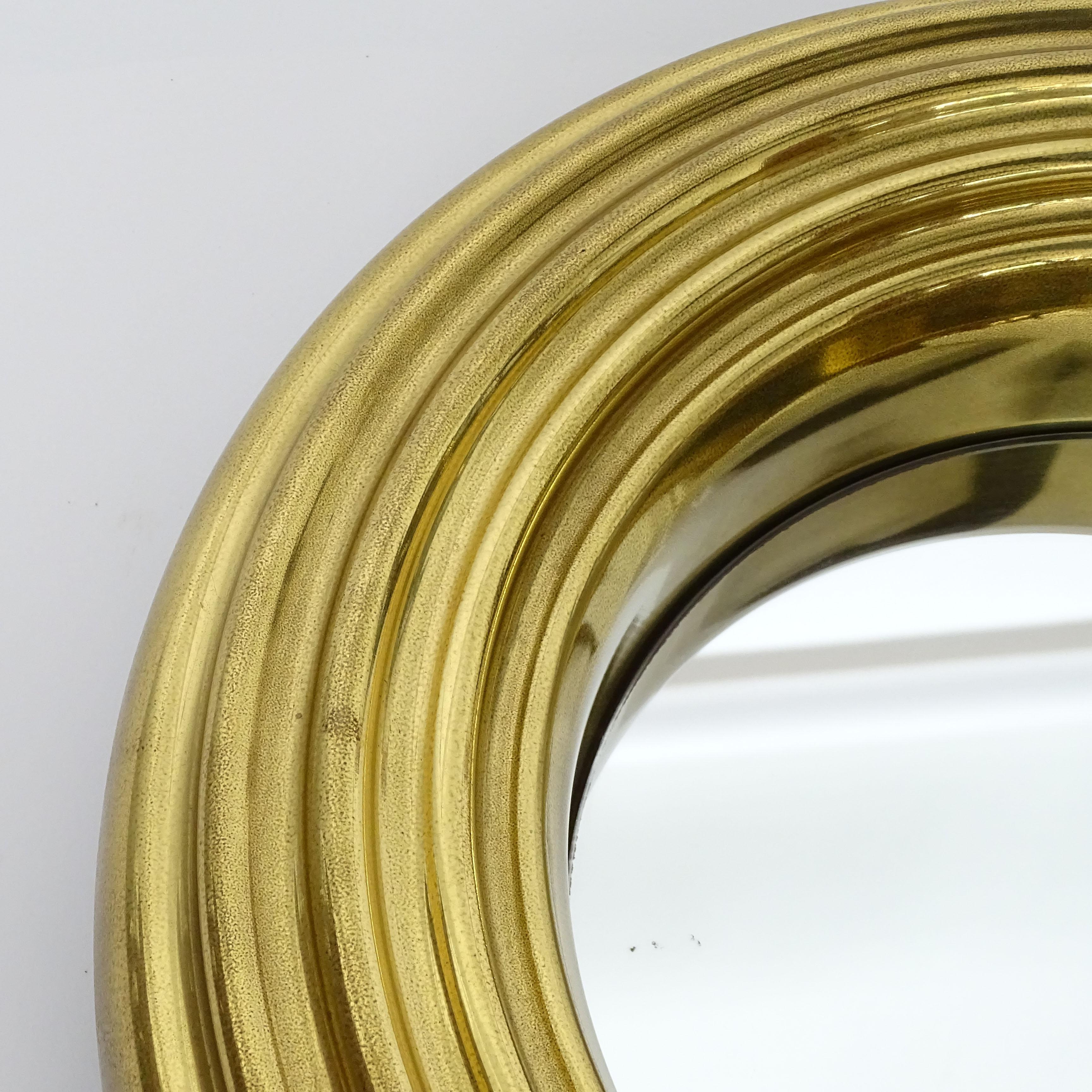 Italian Brass circular wall mirror 1960s For Sale 1