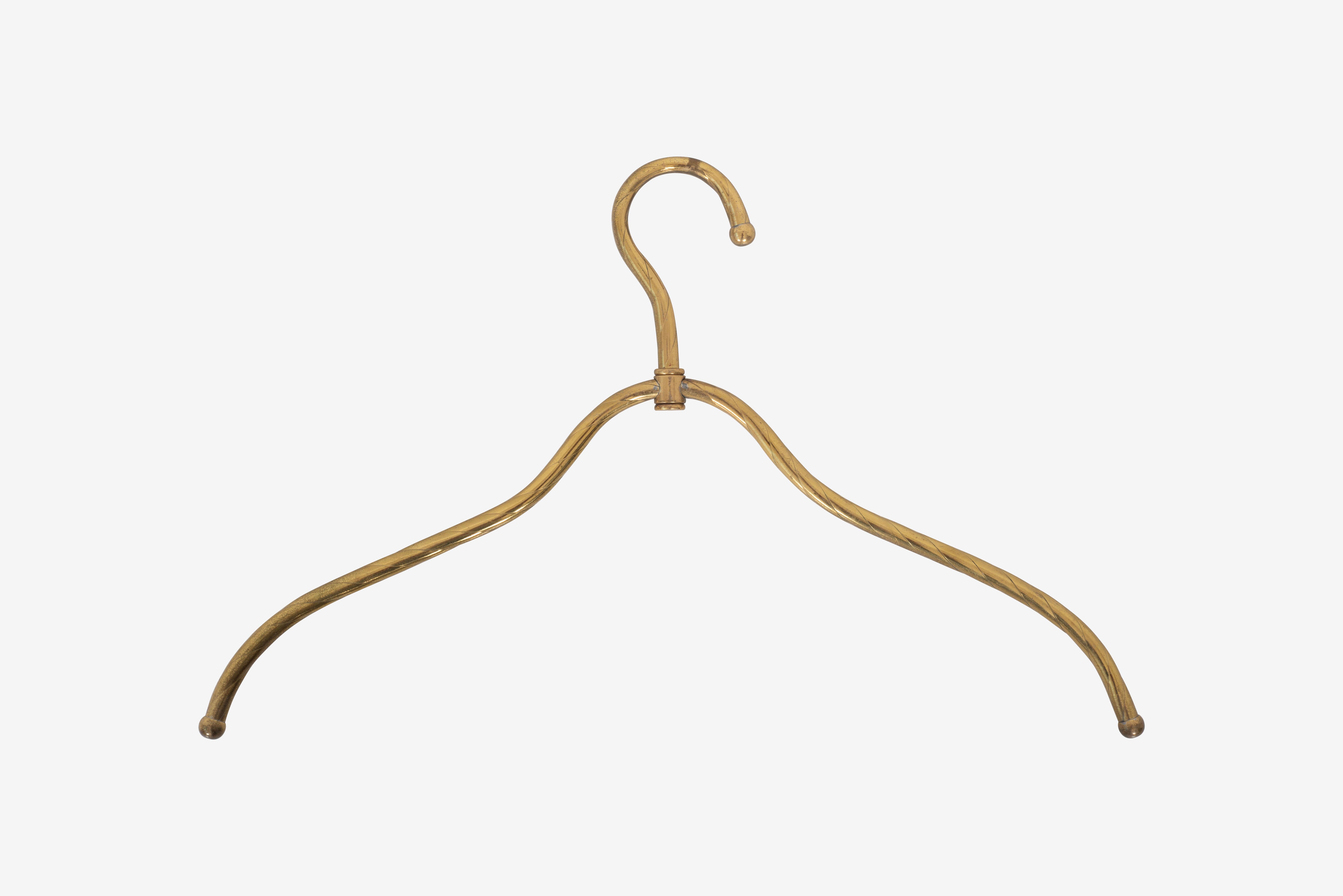 Italian Brass Coat Rack and Hangers 15