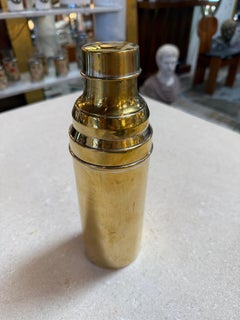 Italian Brass Cocktail Shaker, Mid-Century Modern Barware