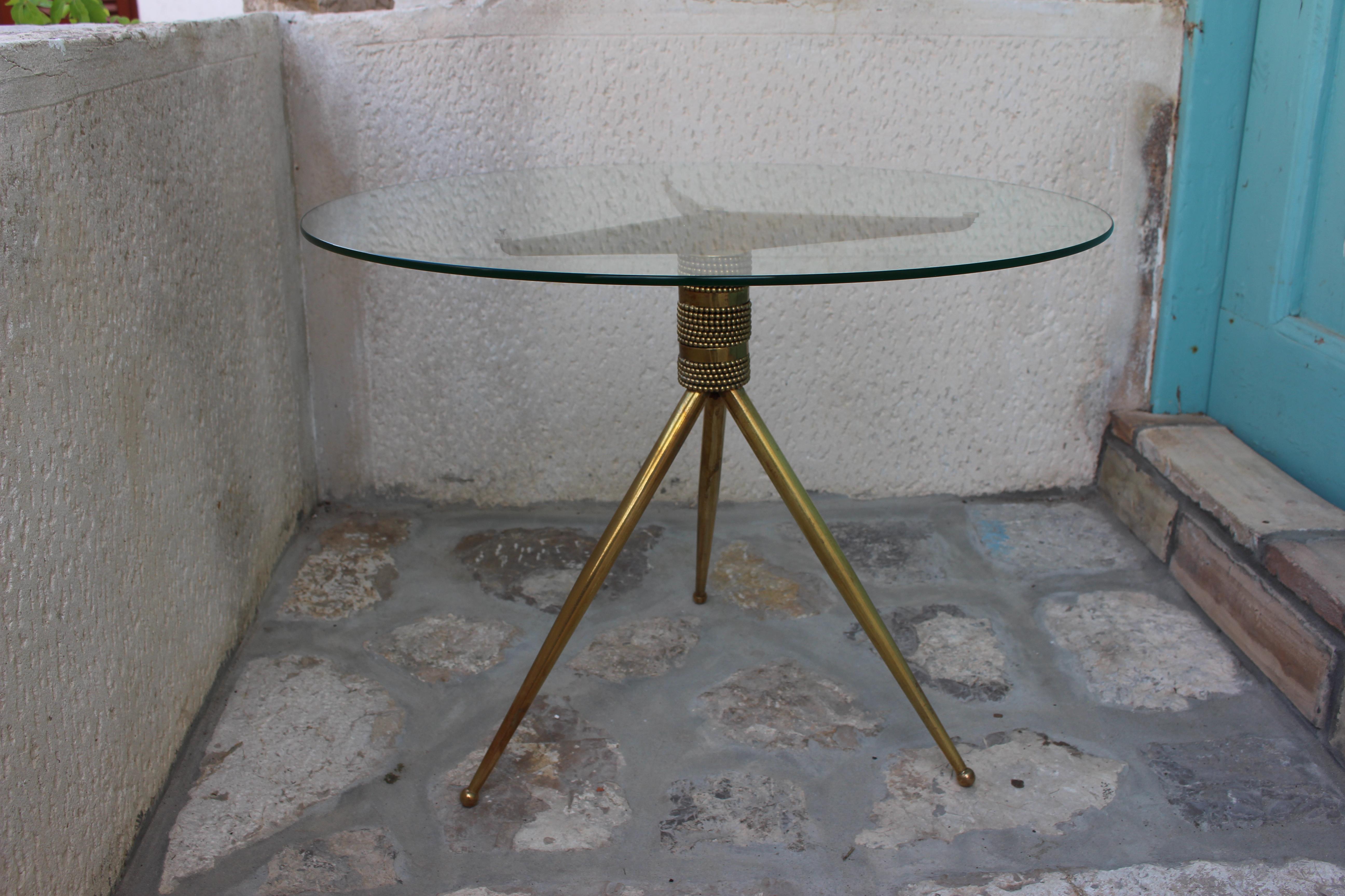 Mid-Century Modern Italian Brass Coffee Table or Side Table