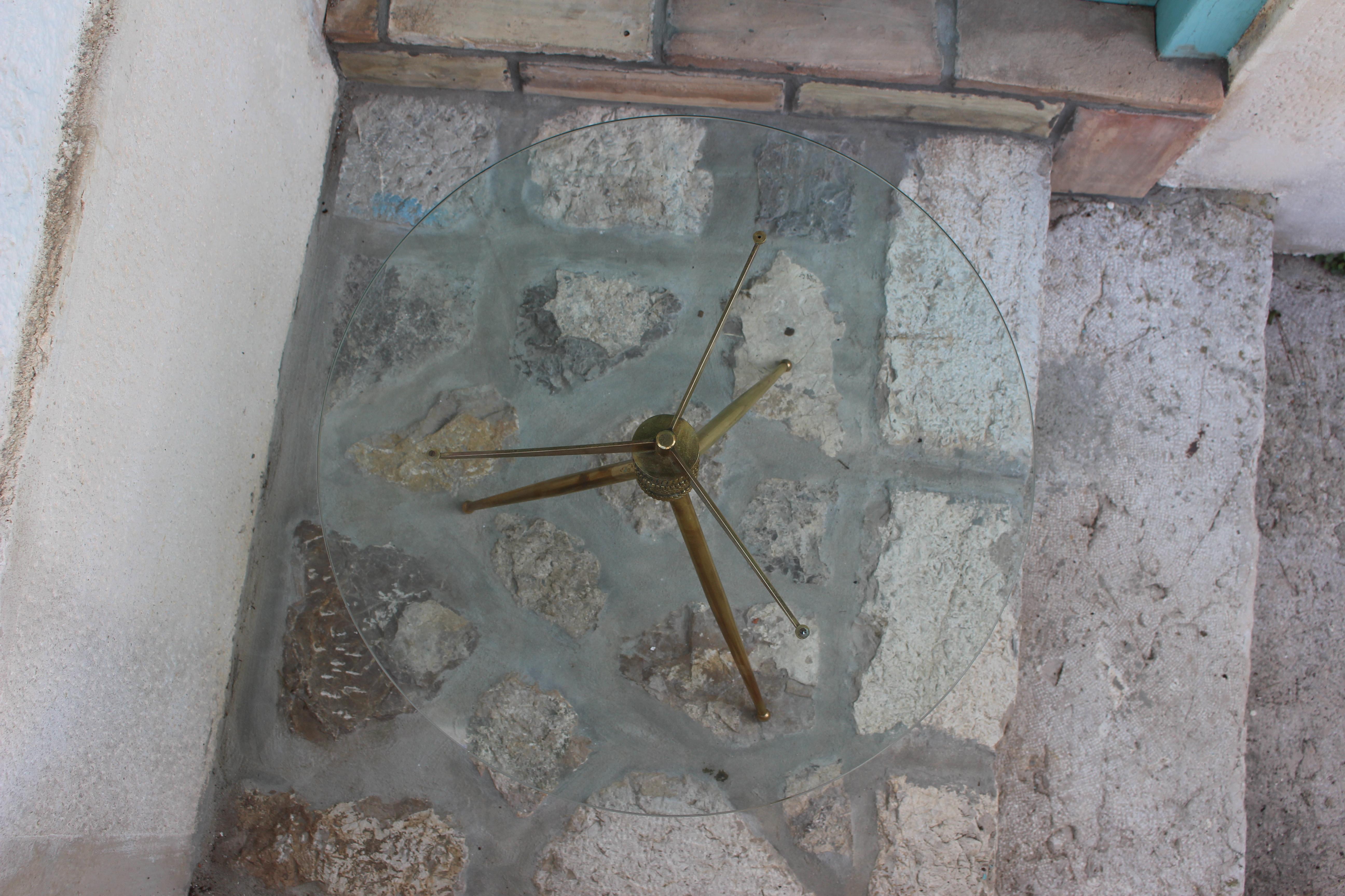 Italian Brass Coffee Table or Side Table In Good Condition In Los Angeles, CA