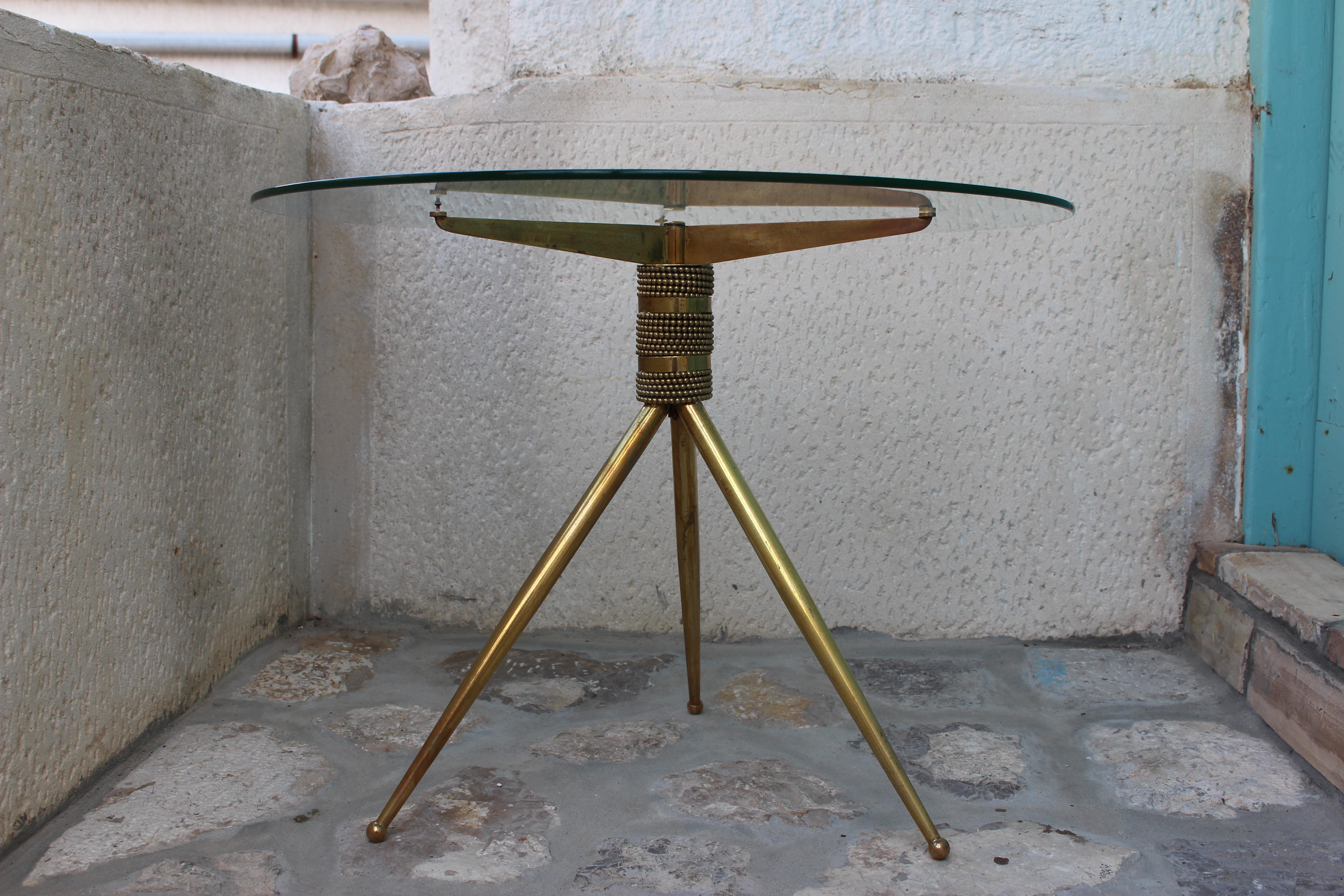 Mid-20th Century Italian Brass Coffee Table or Side Table