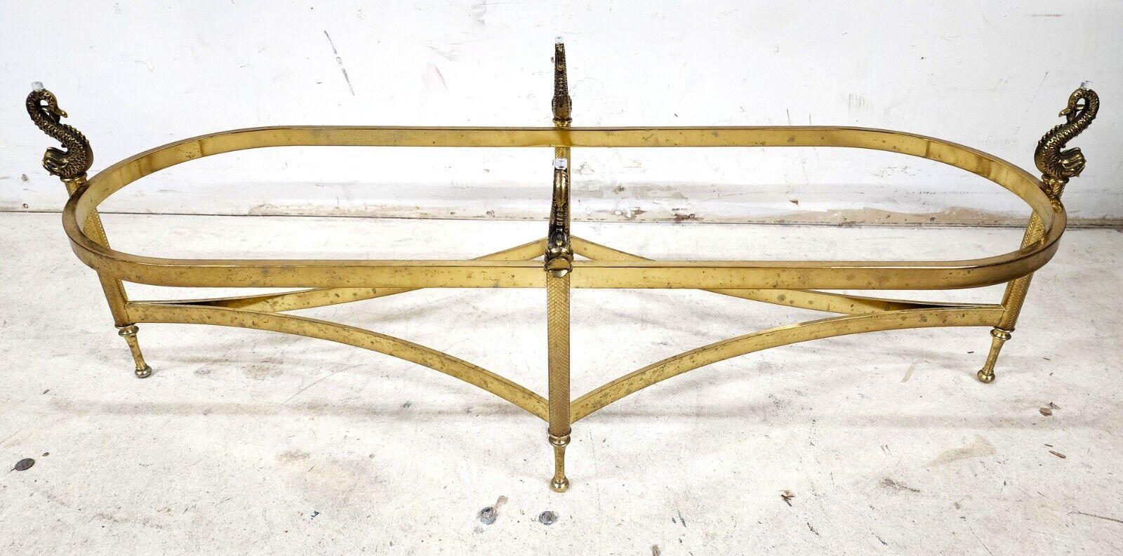 Italian Brass Coffee Table with Dolphins Supporting Glass Top For Sale 6