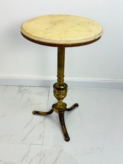Italian Brass Coffee Table With Marble Top, 1950s