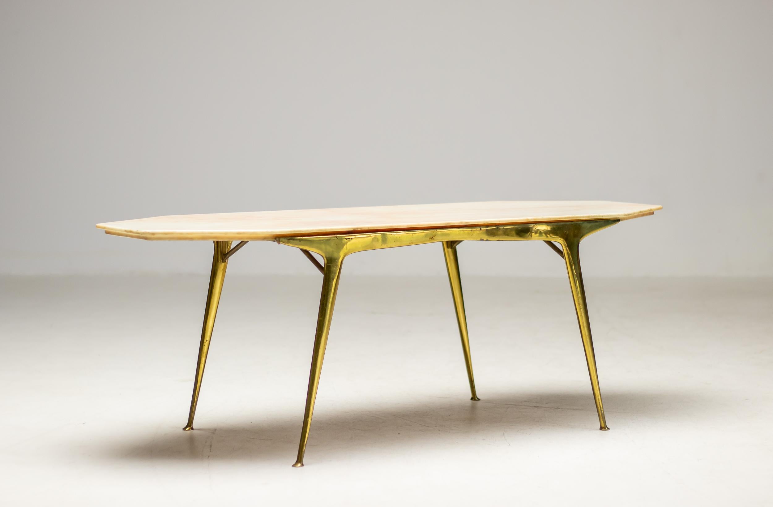 Mid-Century Modern Table basse italienne avec plateau en marbre, 1960 en vente
