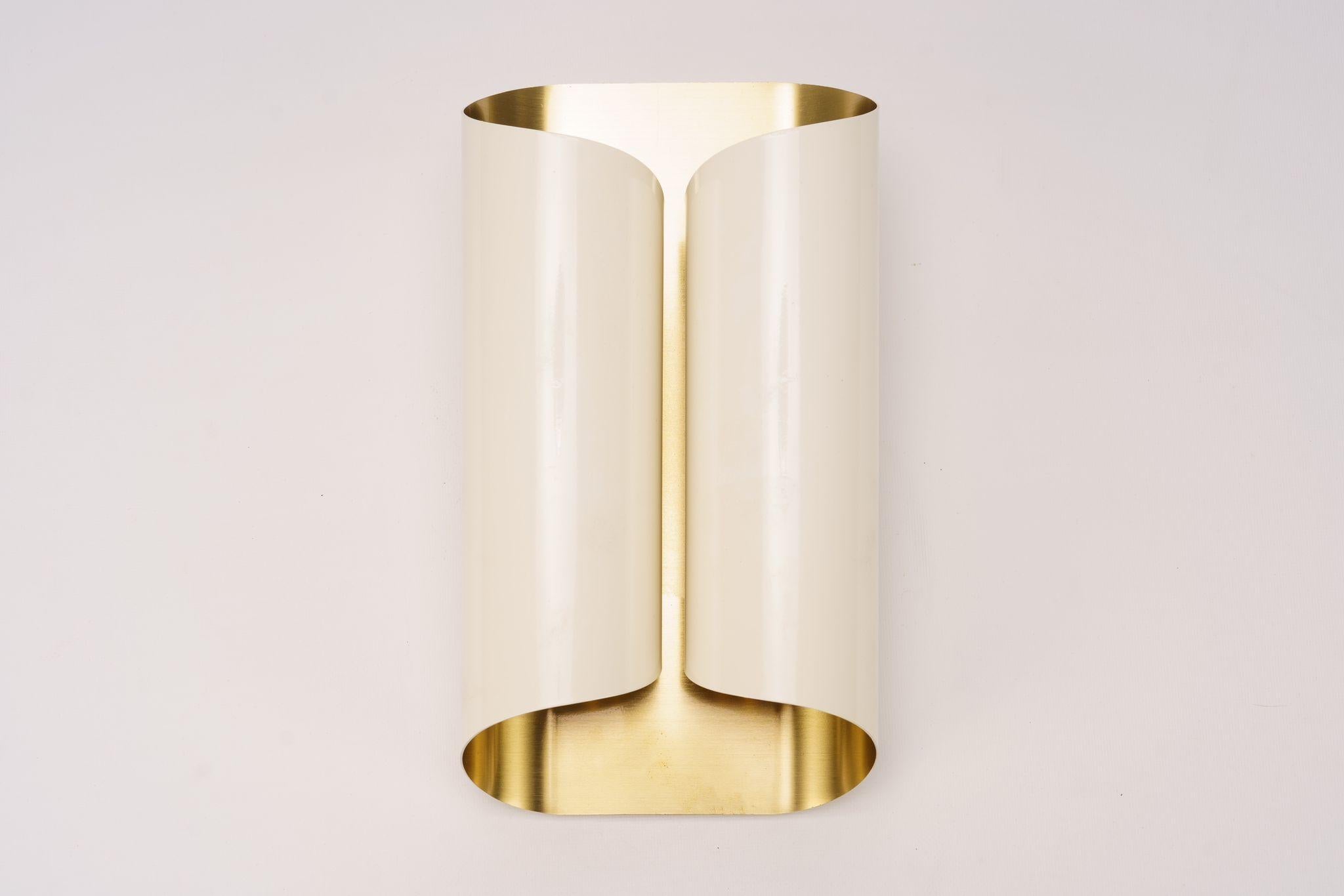 Cold-Painted Italian Brass Colored Wall Lights For Sale