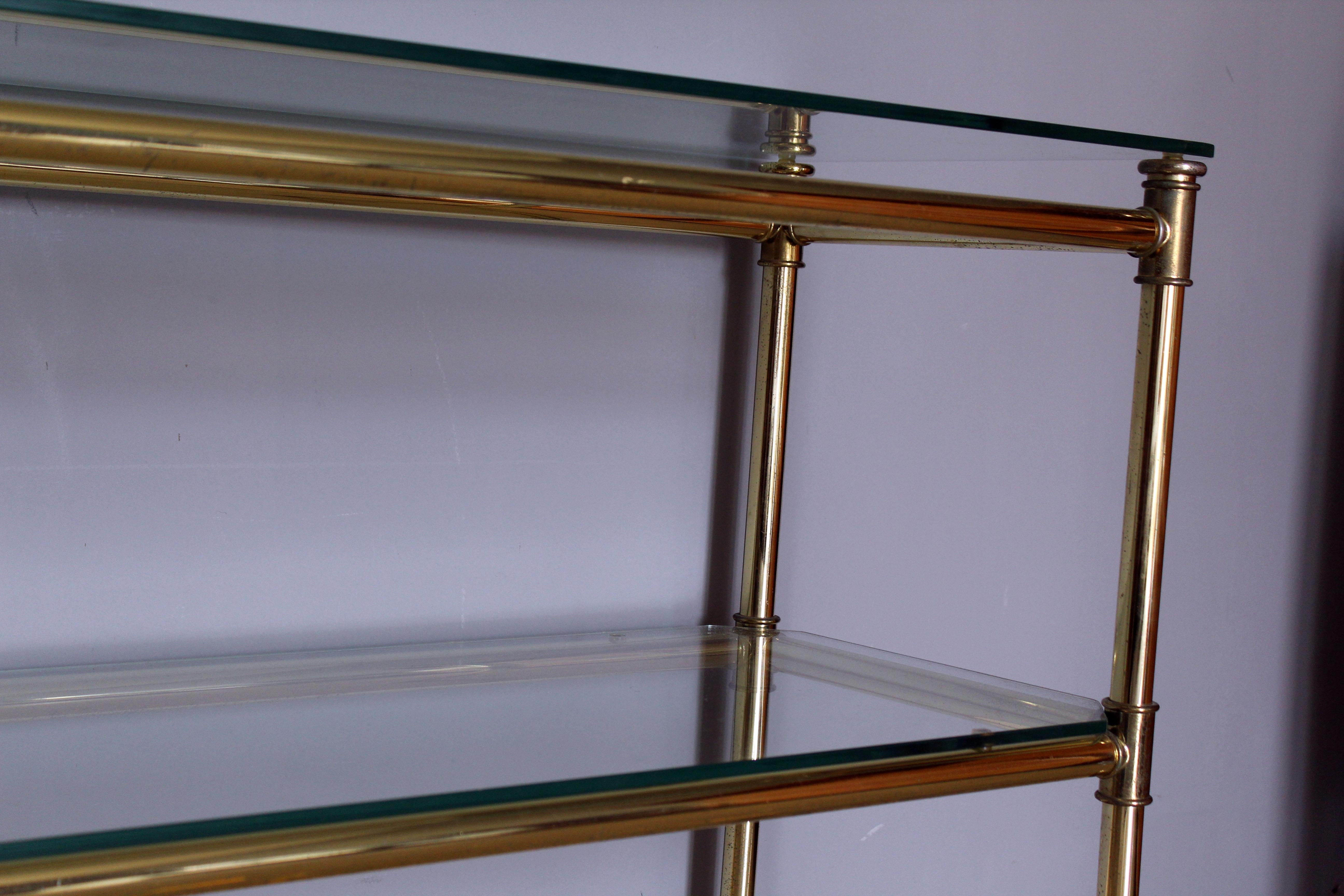 Italian Brass Console with Matching Mirror, 1970s 2