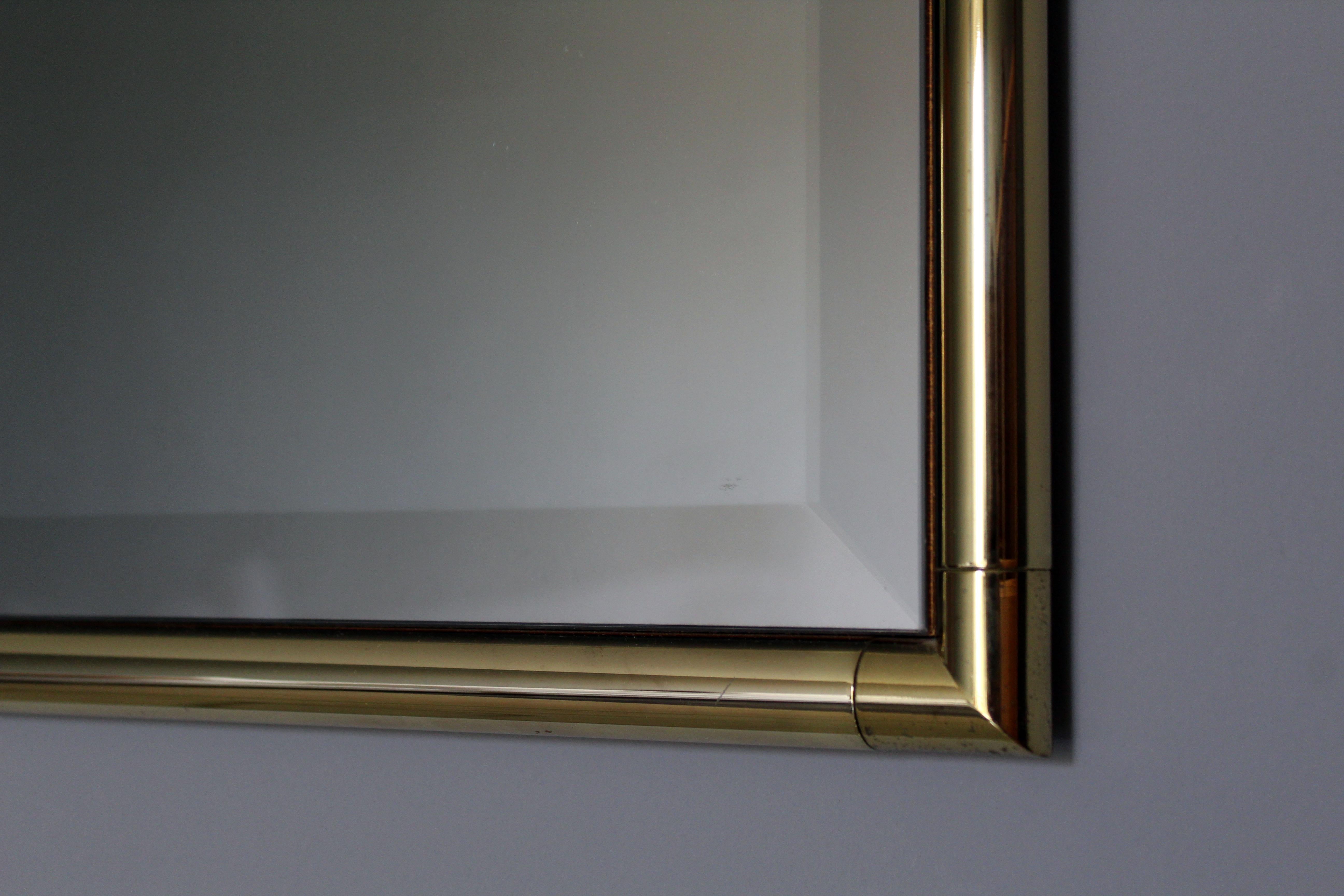 Italian Brass Console with Matching Mirror, 1970s 5