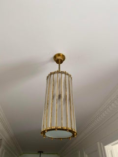 Italian Brass Crystal Murano Glass Customizable Pendant / Chandelier