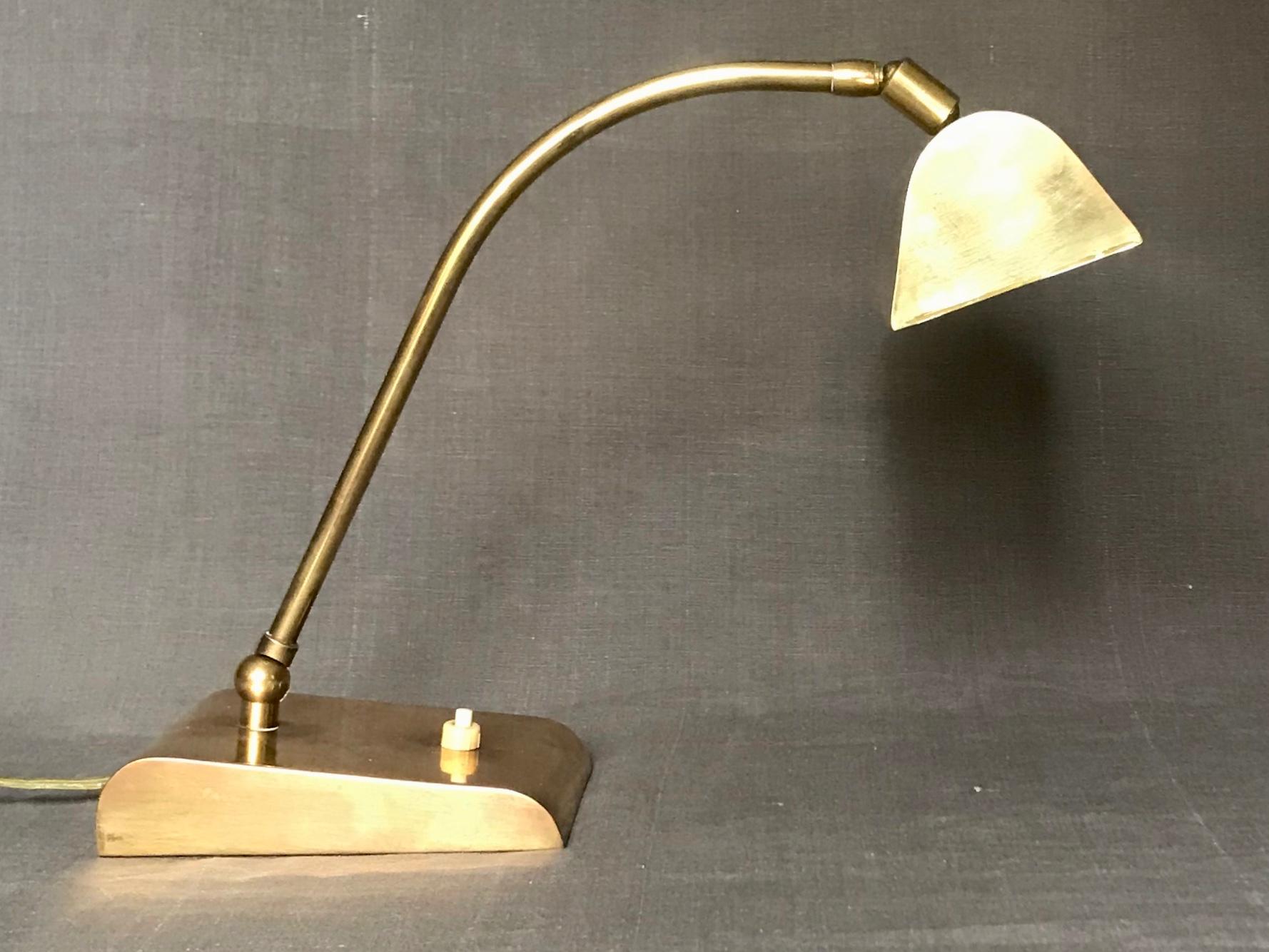 Mid-Century Modern Italian Brass Desk Lamp