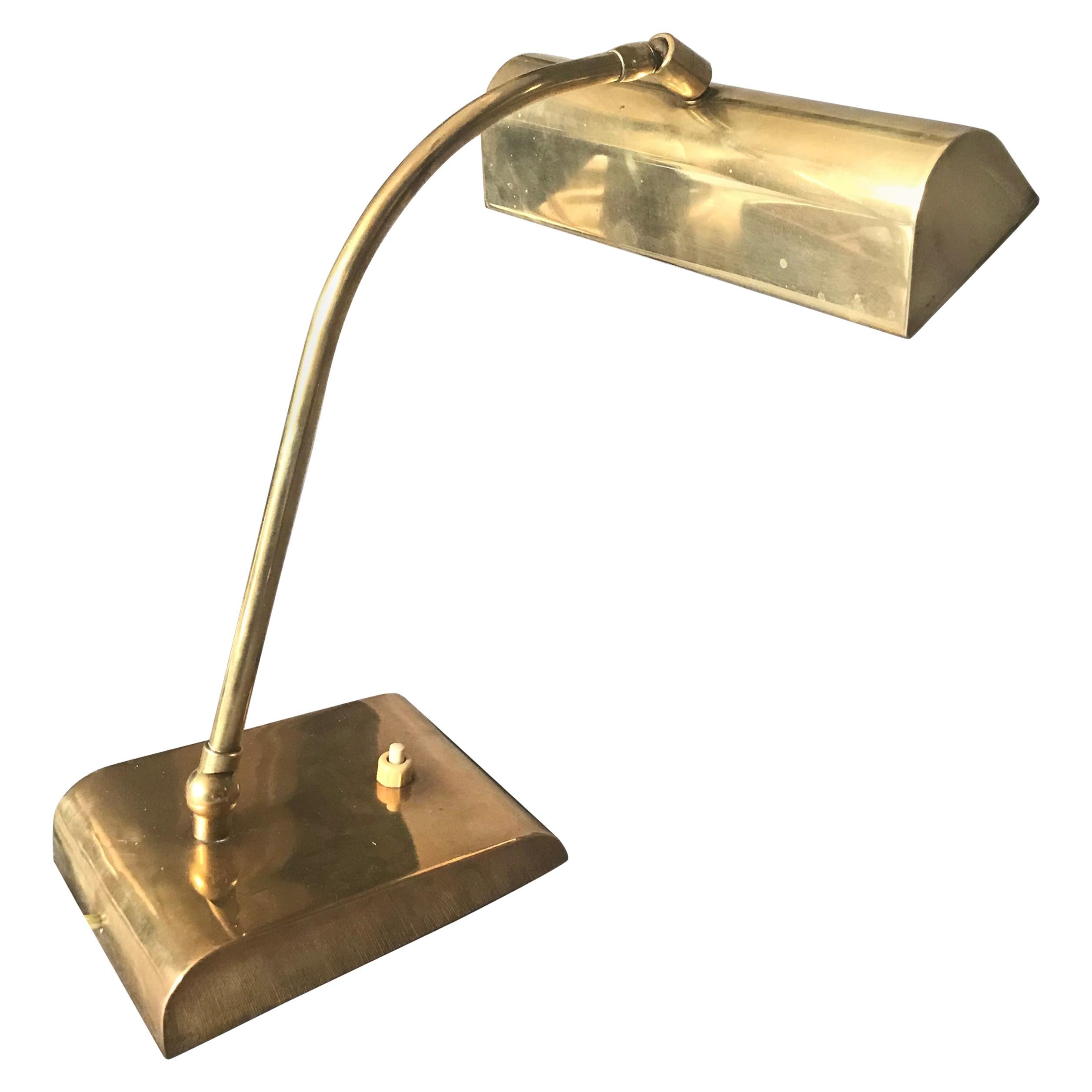 Antique Library Brass Desk Lamp For Sale at 1stDibs