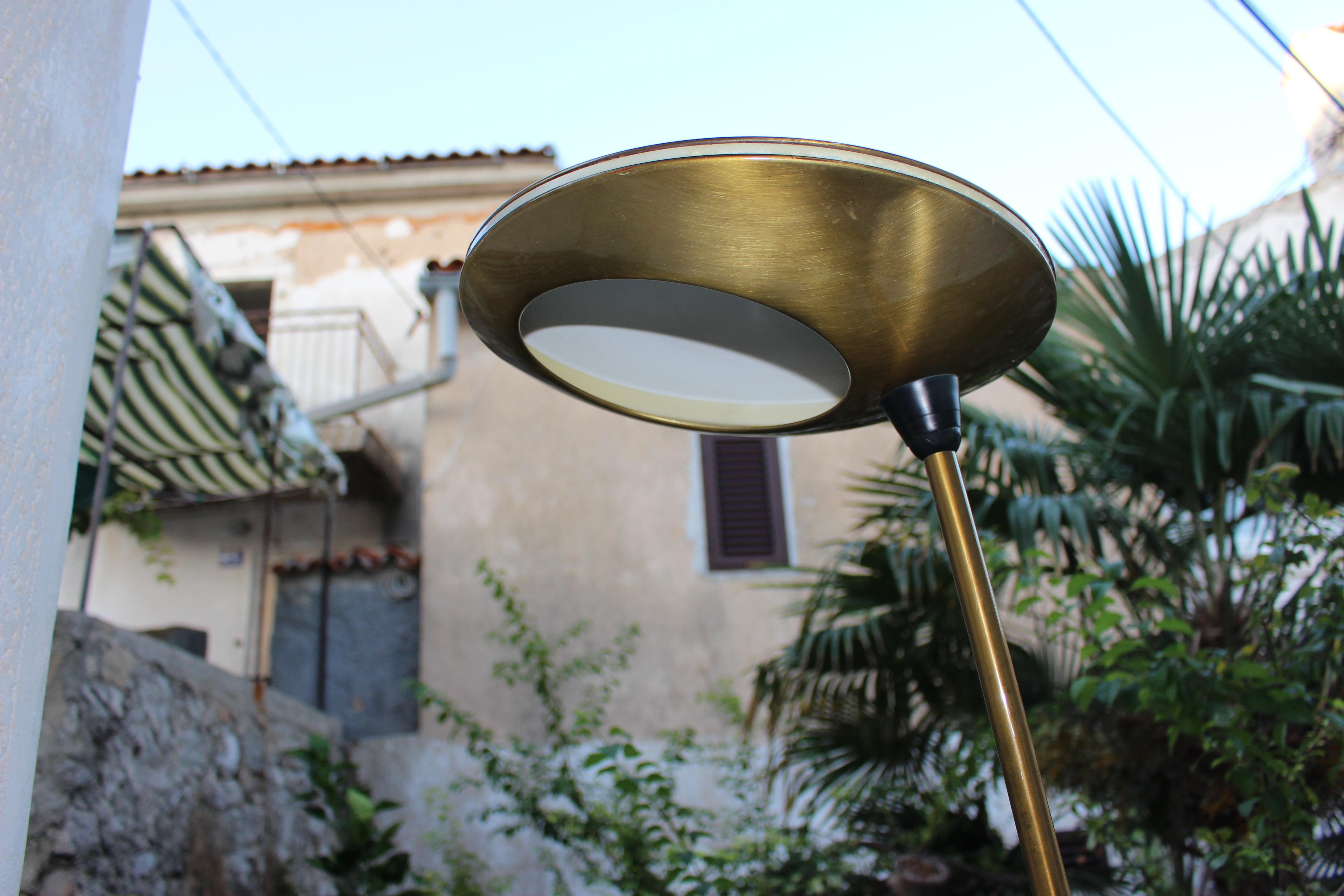 Mid-Century Modern Italian Brass Desk Lamp in Style of Fontana Arte