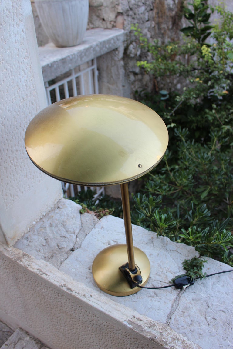 Italian Brass Desk Lamp in Style of Fontana Arte In Good Condition In Los Angeles, CA