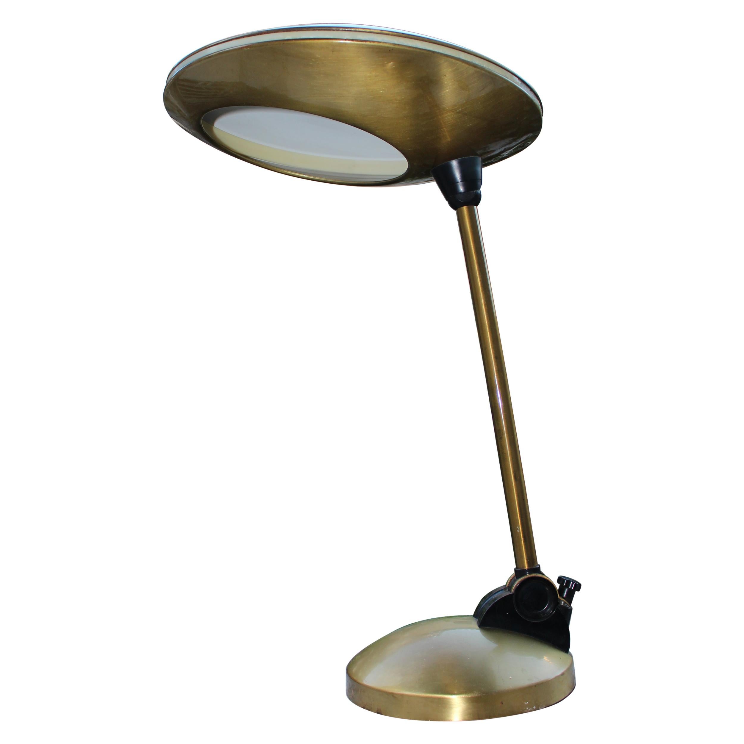 Italian Brass Desk Lamp in Style of Fontana Arte