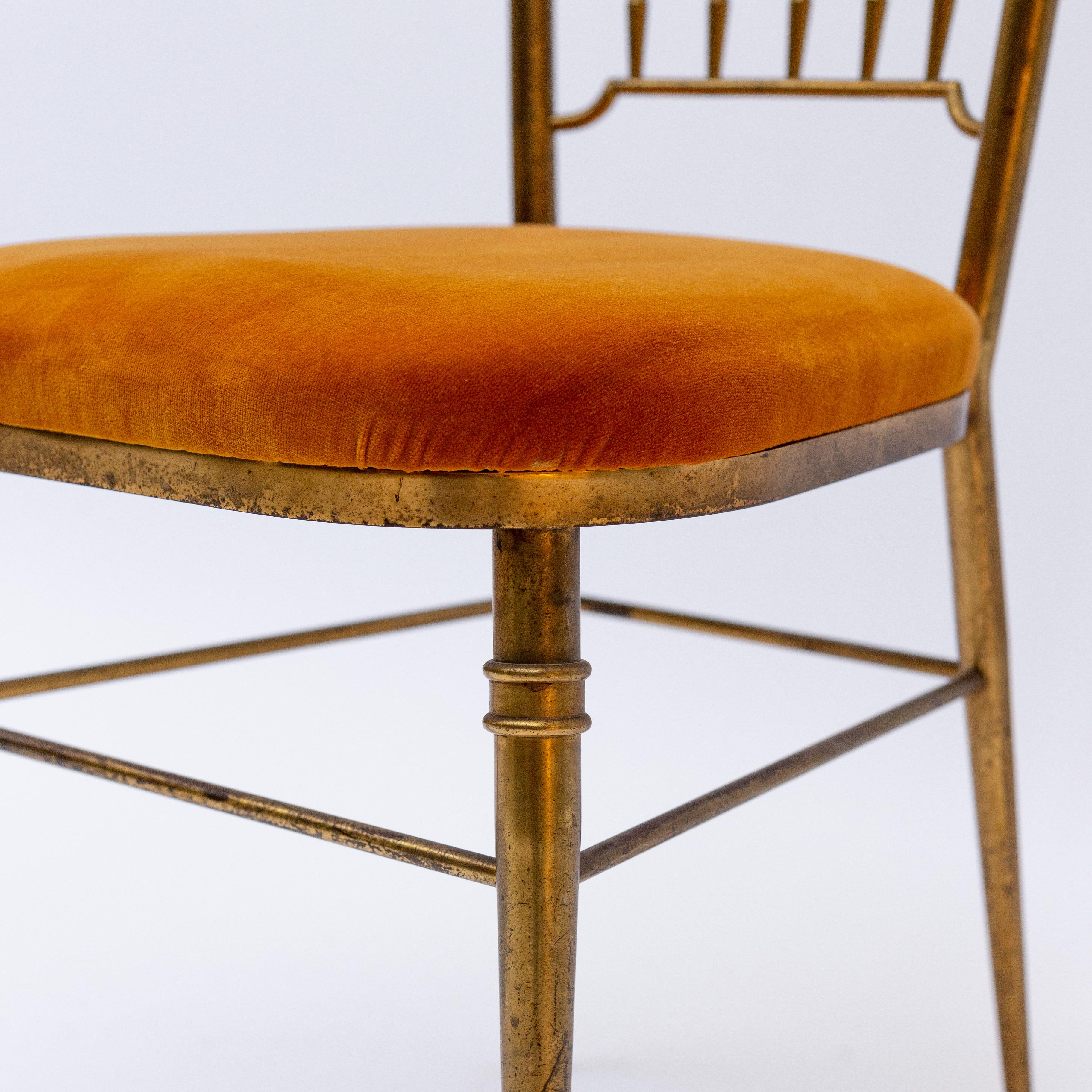 Italian Brass Dining Chair from Descalzi Giuseppe Gaetano, 1960s 4