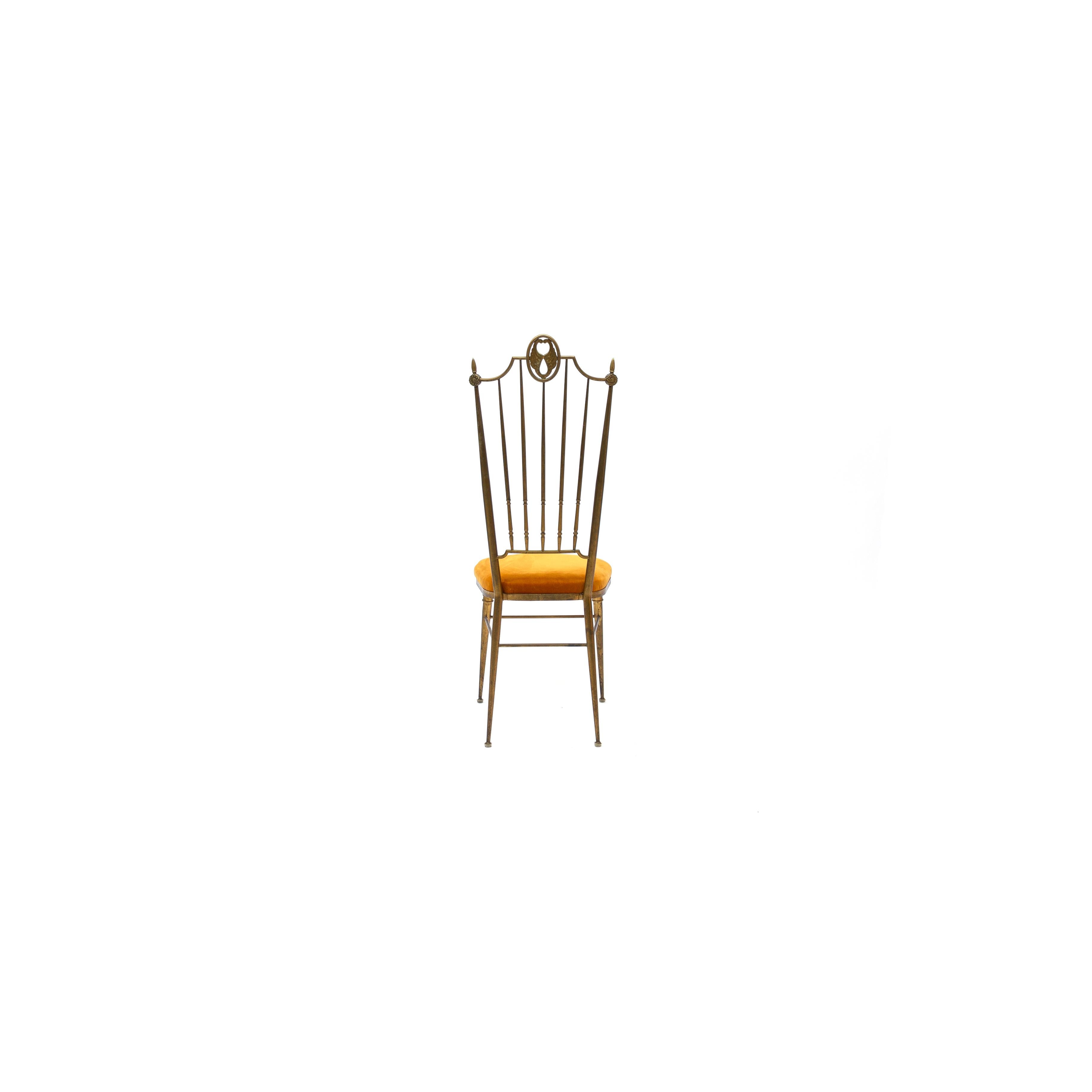 Milieu du XXe siècle Chaise de salle à manger italienne en laiton de Descalzi Giuseppe Gaetano, années 1960