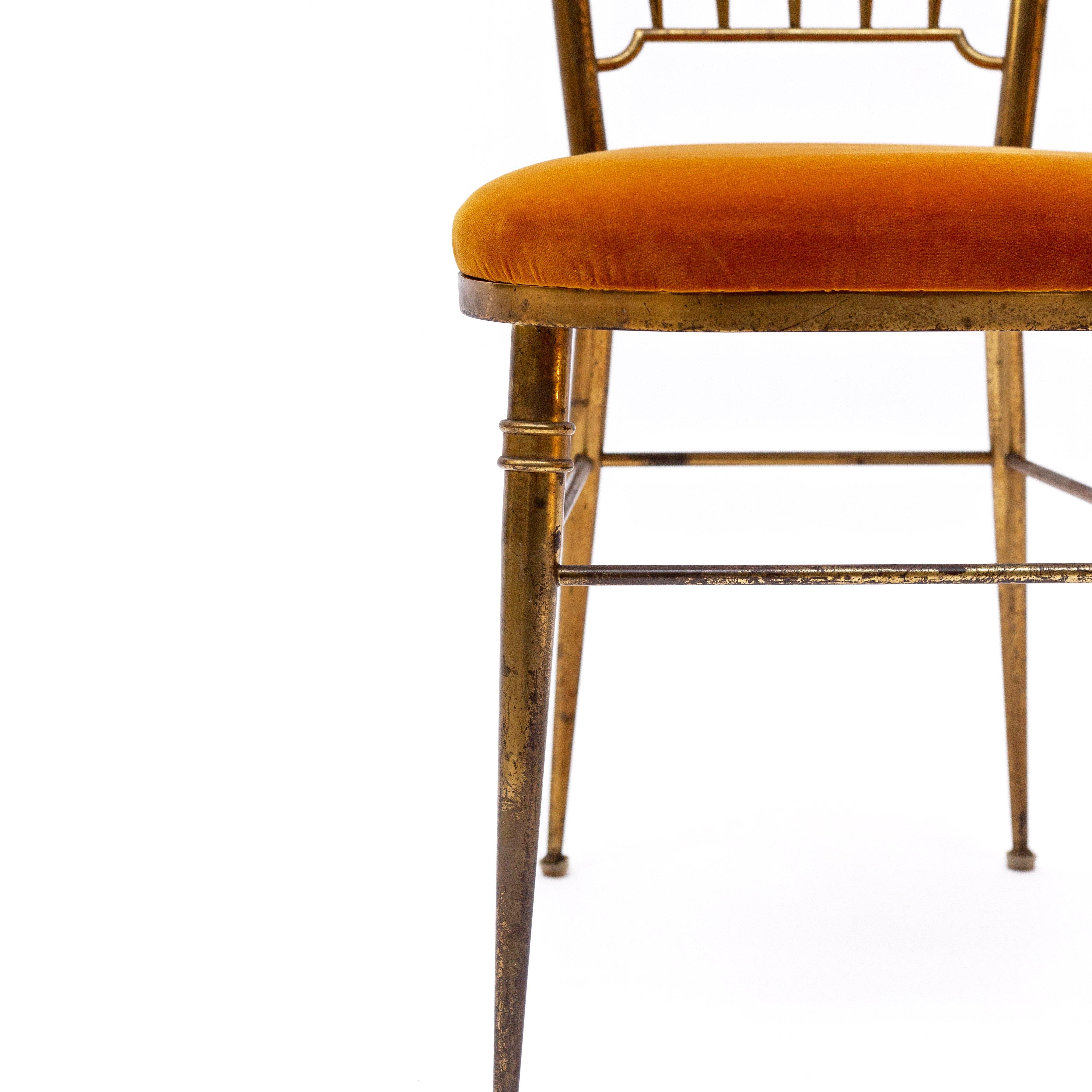Italian Brass Dining Chair from Descalzi Giuseppe Gaetano, 1960s 4