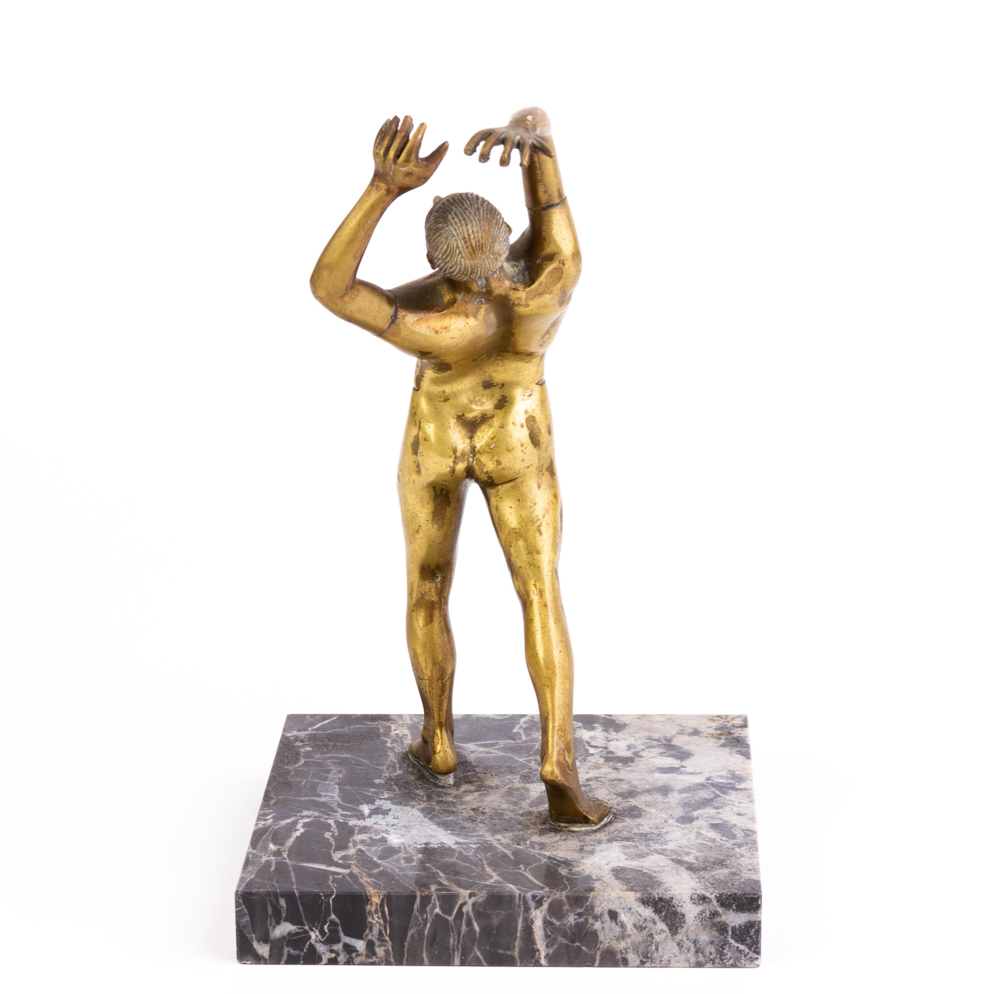 Escultura olímpica italiana de bronce de Discóbolo según el griego en Bueno estado para la venta en Nottingham, GB