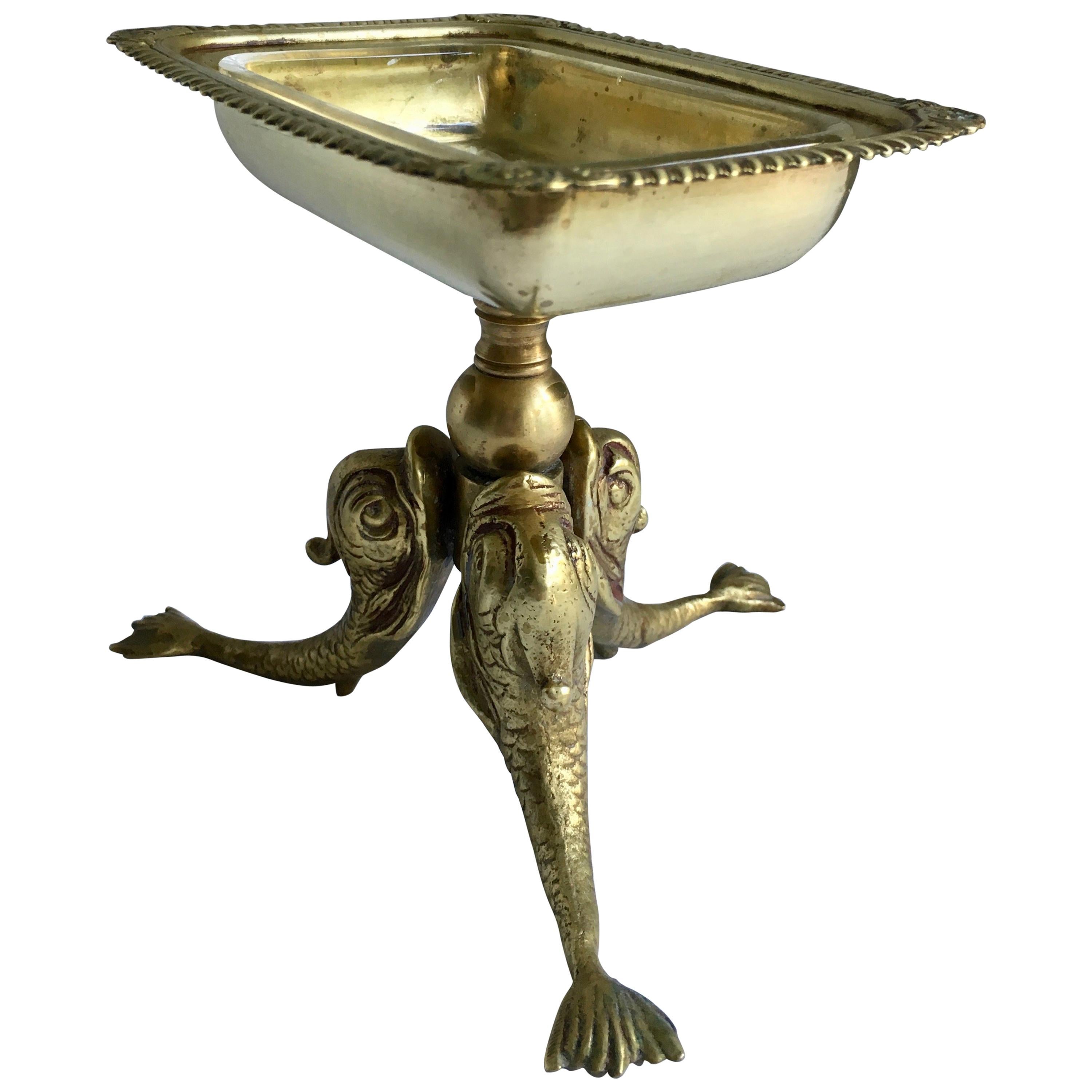 Italian Brass Dolphin Soap Dish Holder