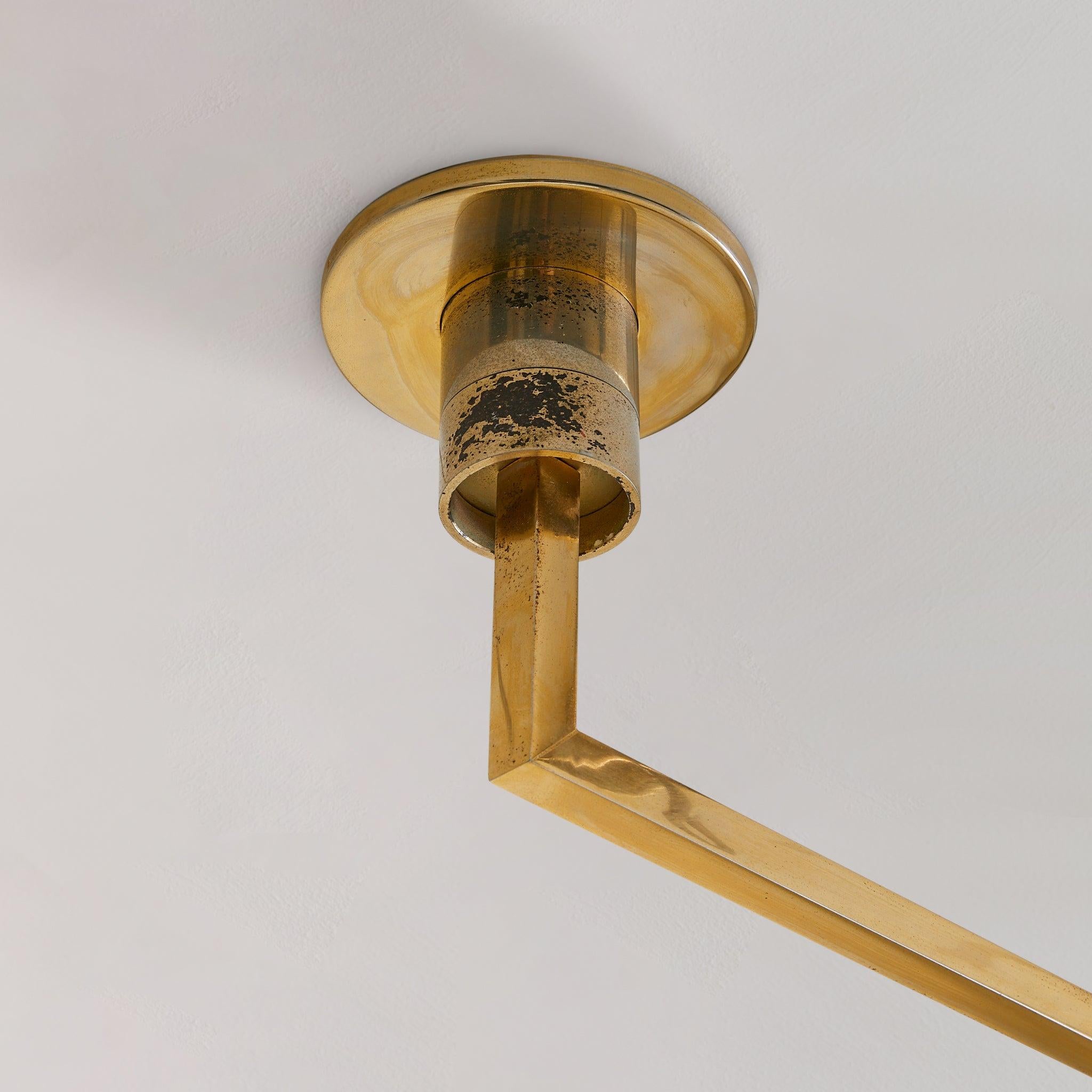 Italian Brass Dome Pendant Attributed to Franco Albini for Sirrah, 1968 For Sale 2