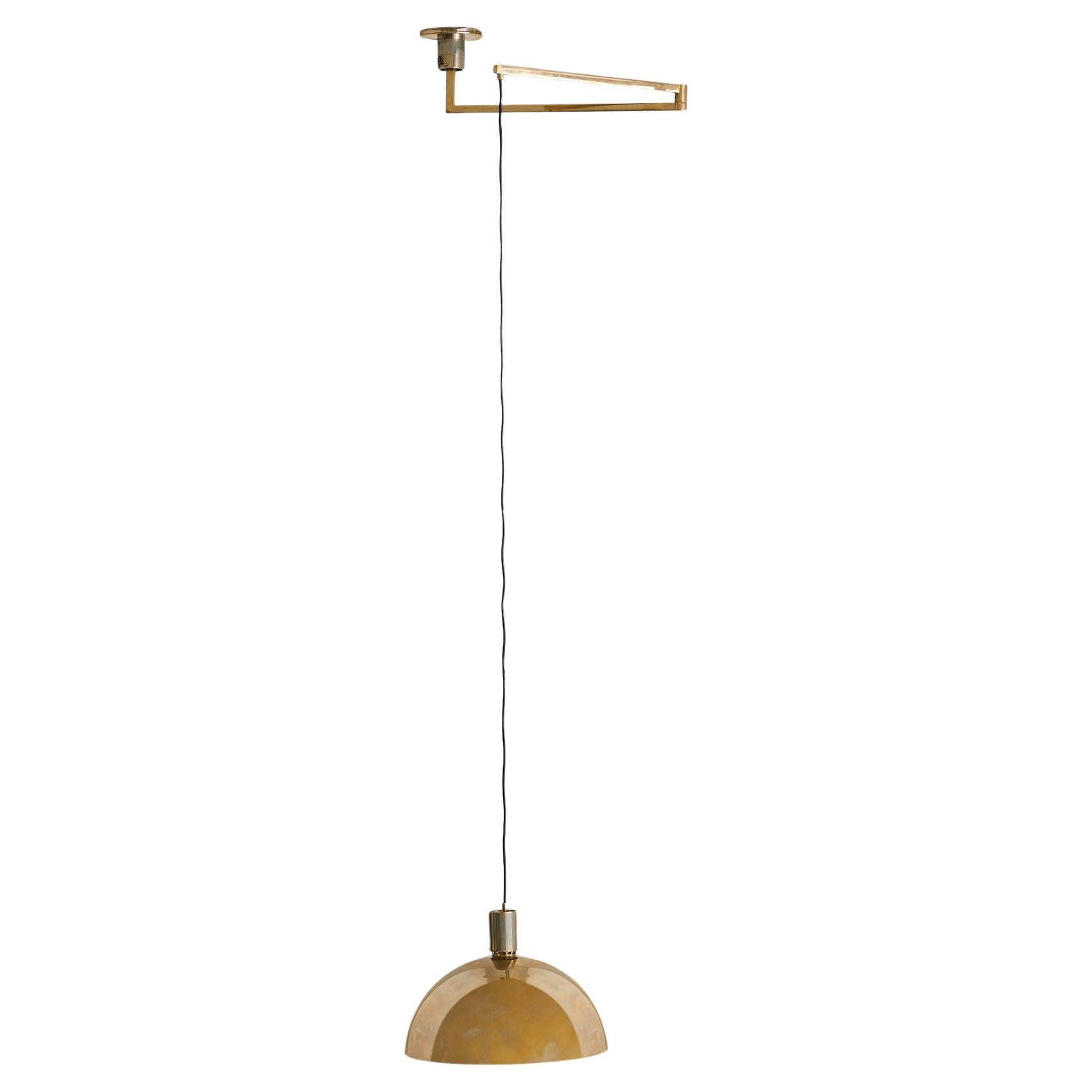 Italian Brass Dome Pendant Attributed to Franco Albini for Sirrah, 1968 For Sale