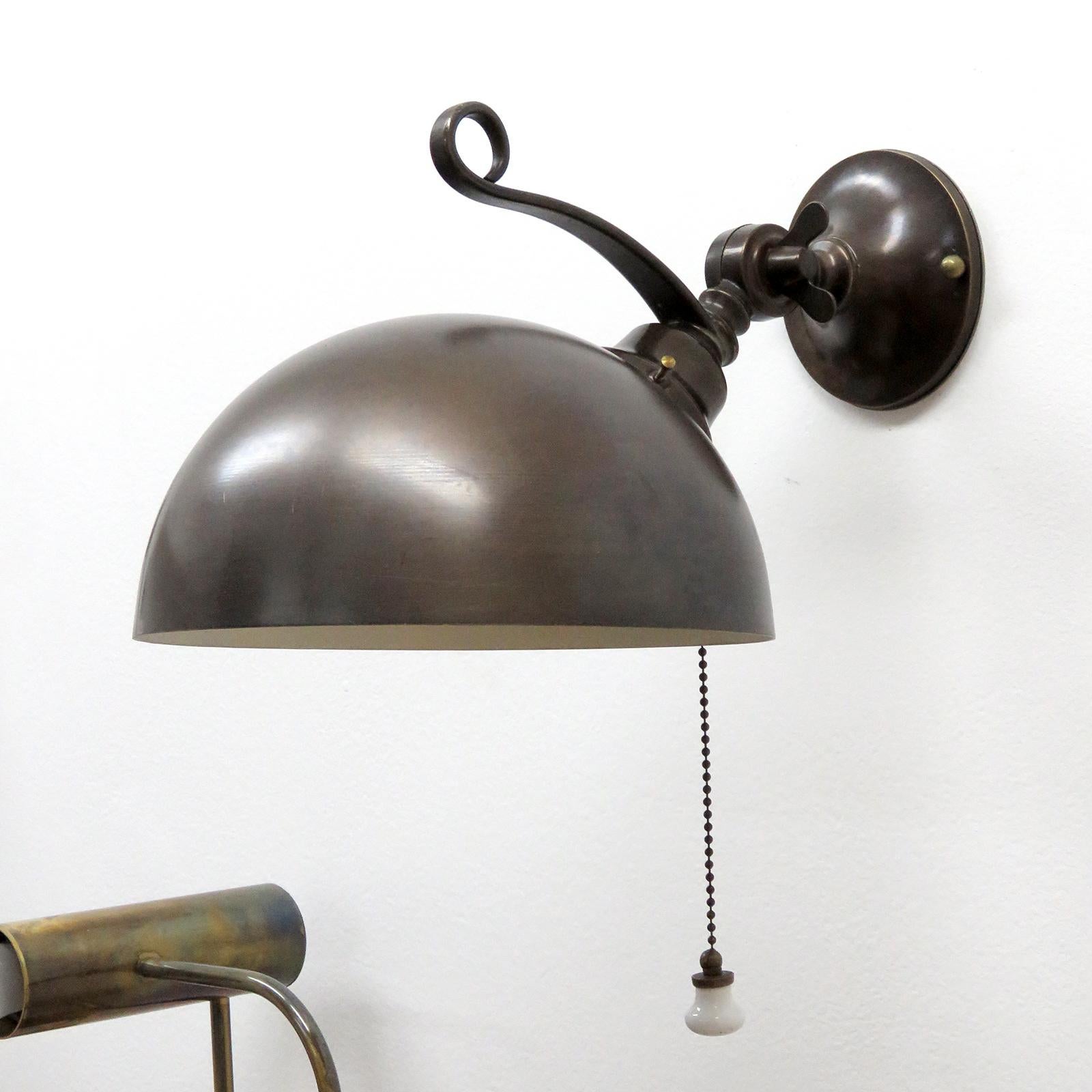 Italian Brass Dome Wall Lights In New Condition In Los Angeles, CA