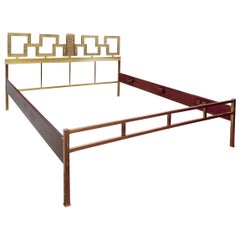 Vintage Italian Brass Double Bed, 1960s