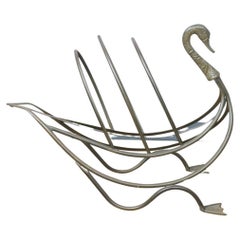 Italian Brass Duck Magazine Rack