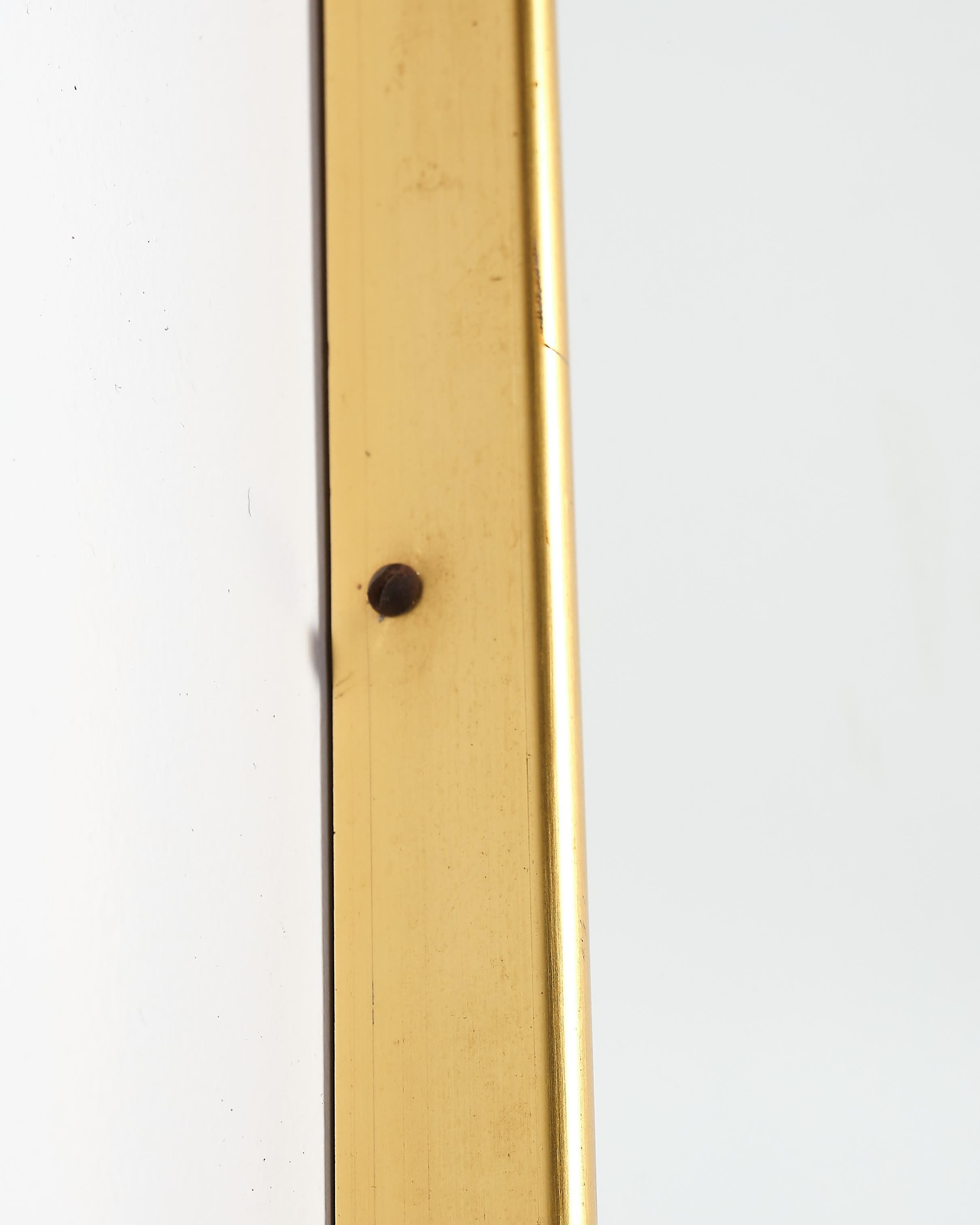20ième siècle Italien, Miroir bordé de laiton en vente