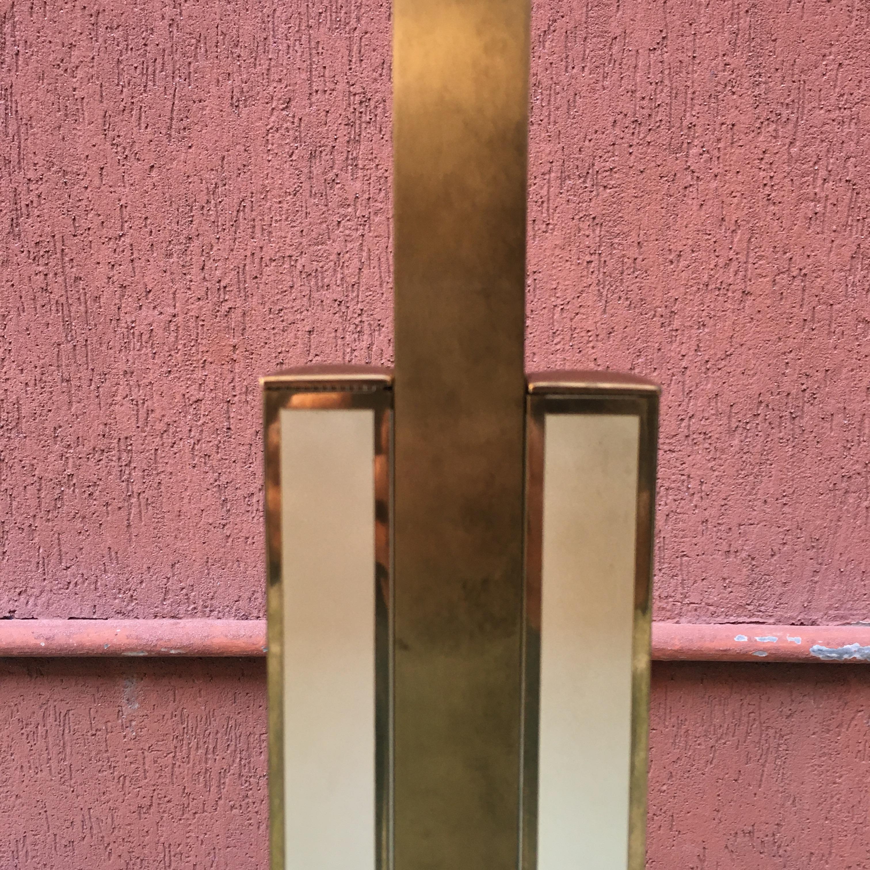 Metal Italian Brass, Fabric and Marble Floor Lamp, 1980s