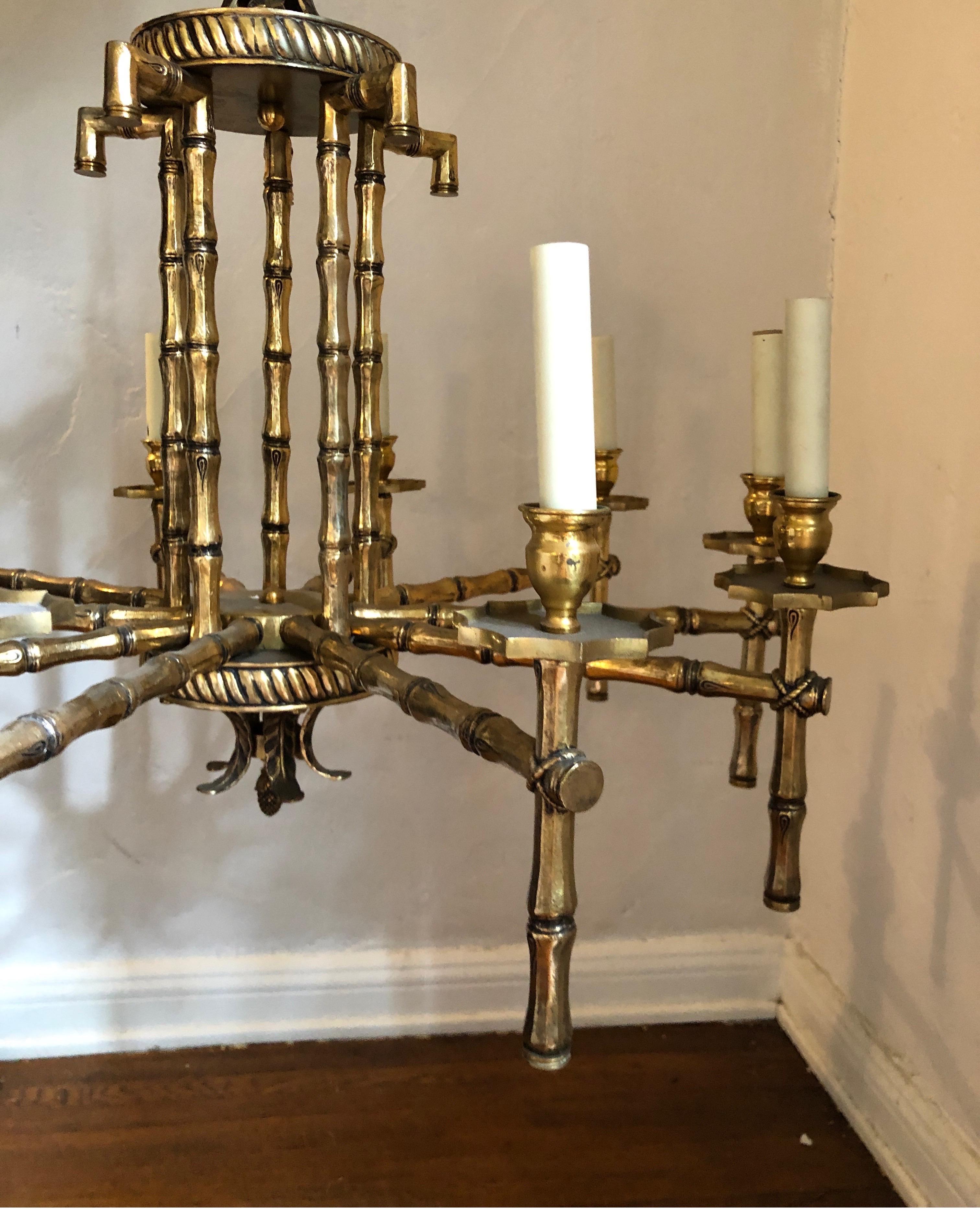 brass bamboo chandelier