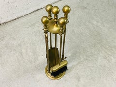 Italian Brass Fireplace Tool Set