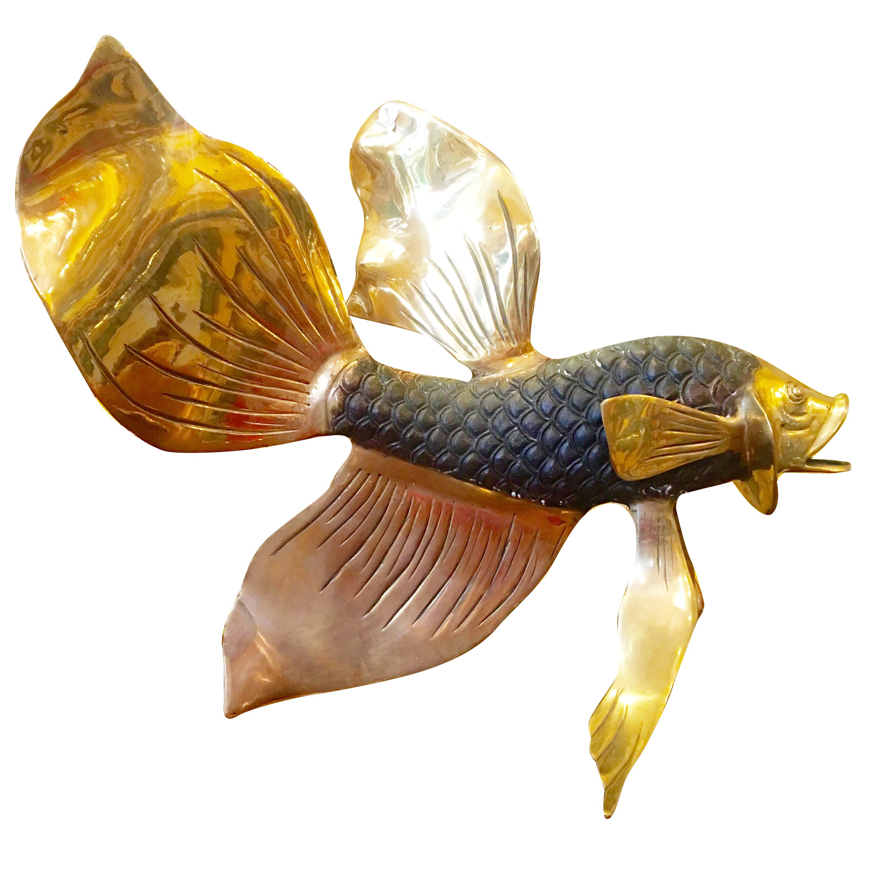 Italian Brass Fish Sculpture