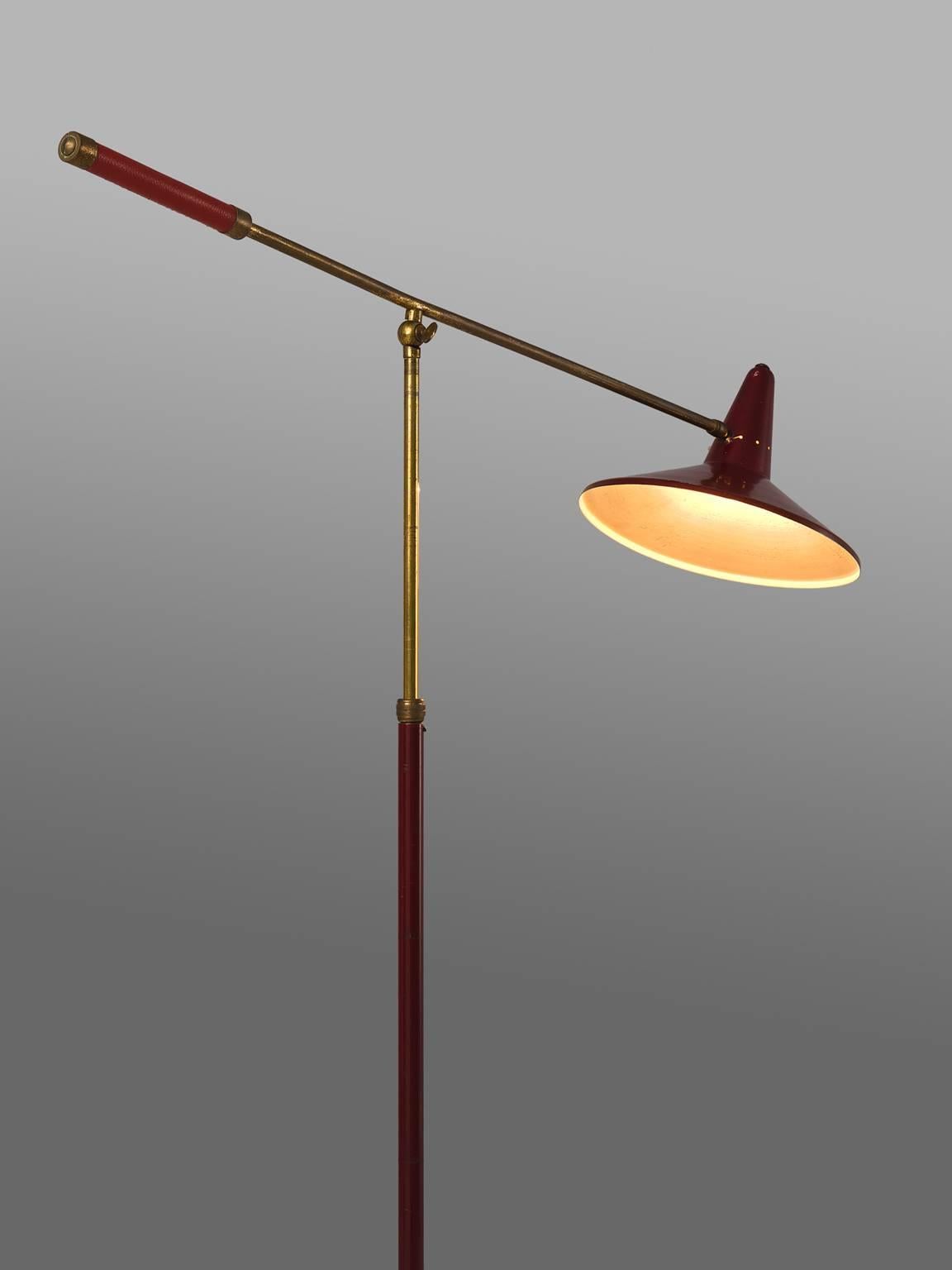 Mid-Century Modern Italian Brass Floor Lamp, 1950