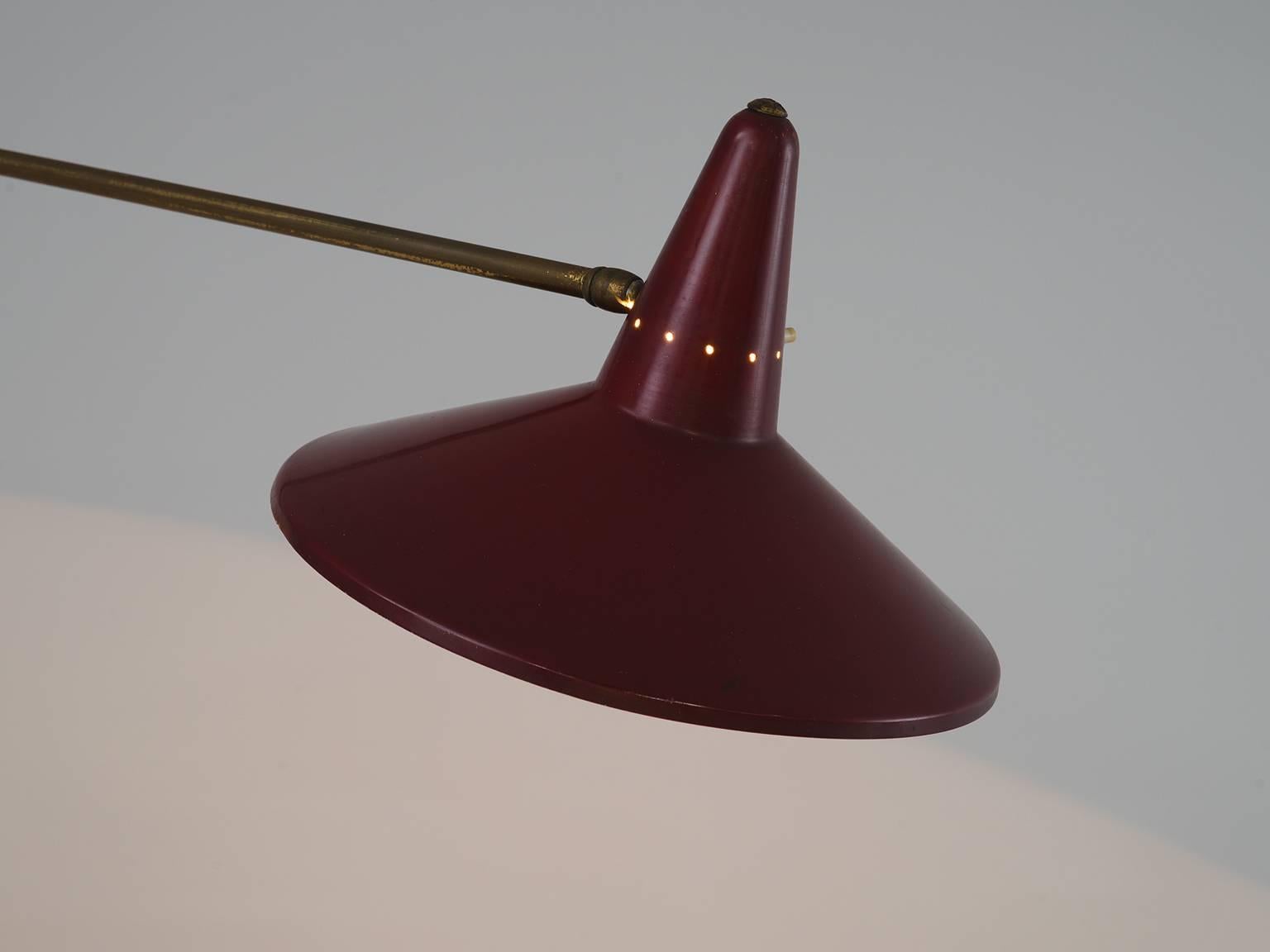 Italian Brass Floor Lamp, 1950 In Good Condition In Waalwijk, NL