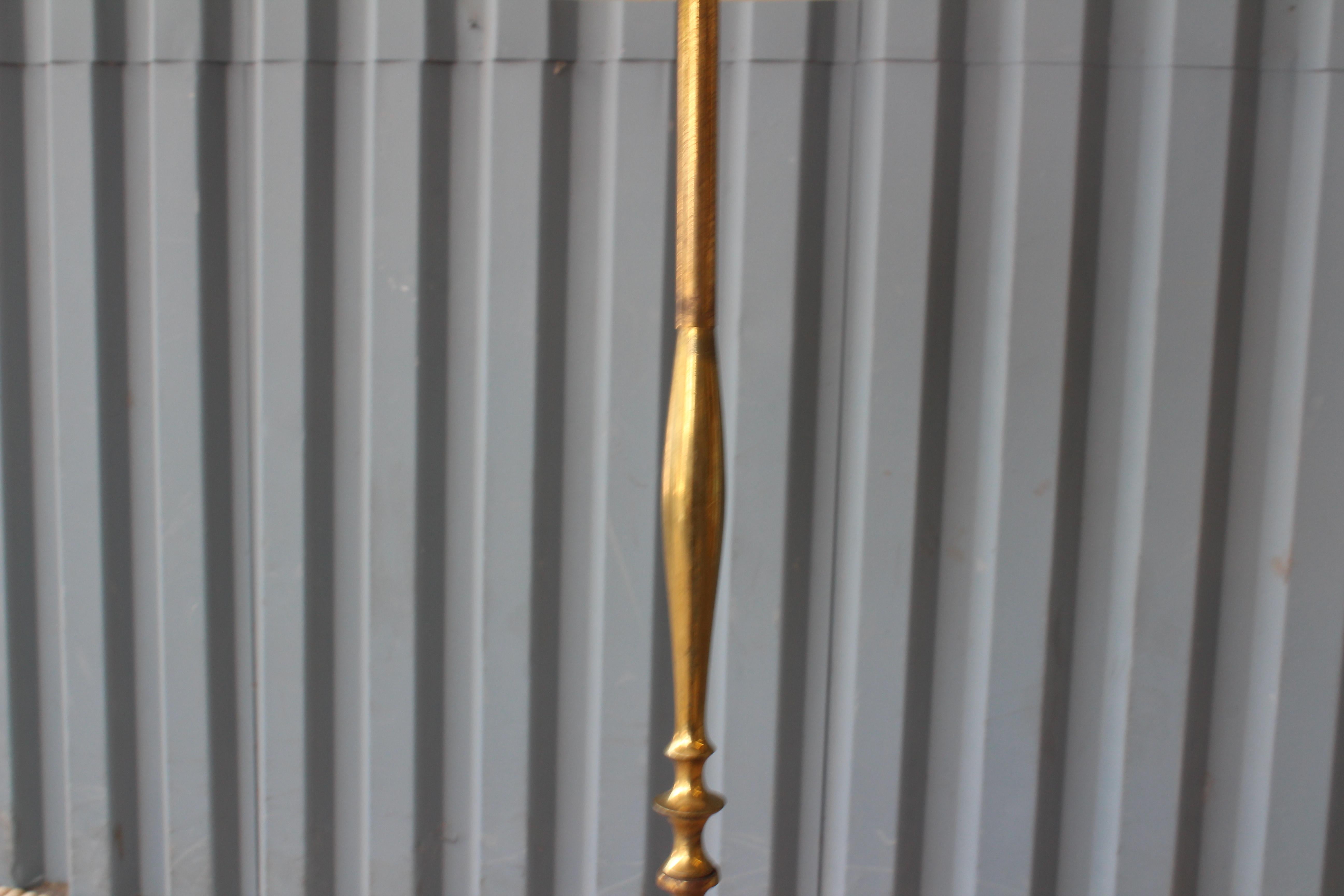 Italian Brass Floor Lamp, 1950s In Excellent Condition In Los Angeles, CA