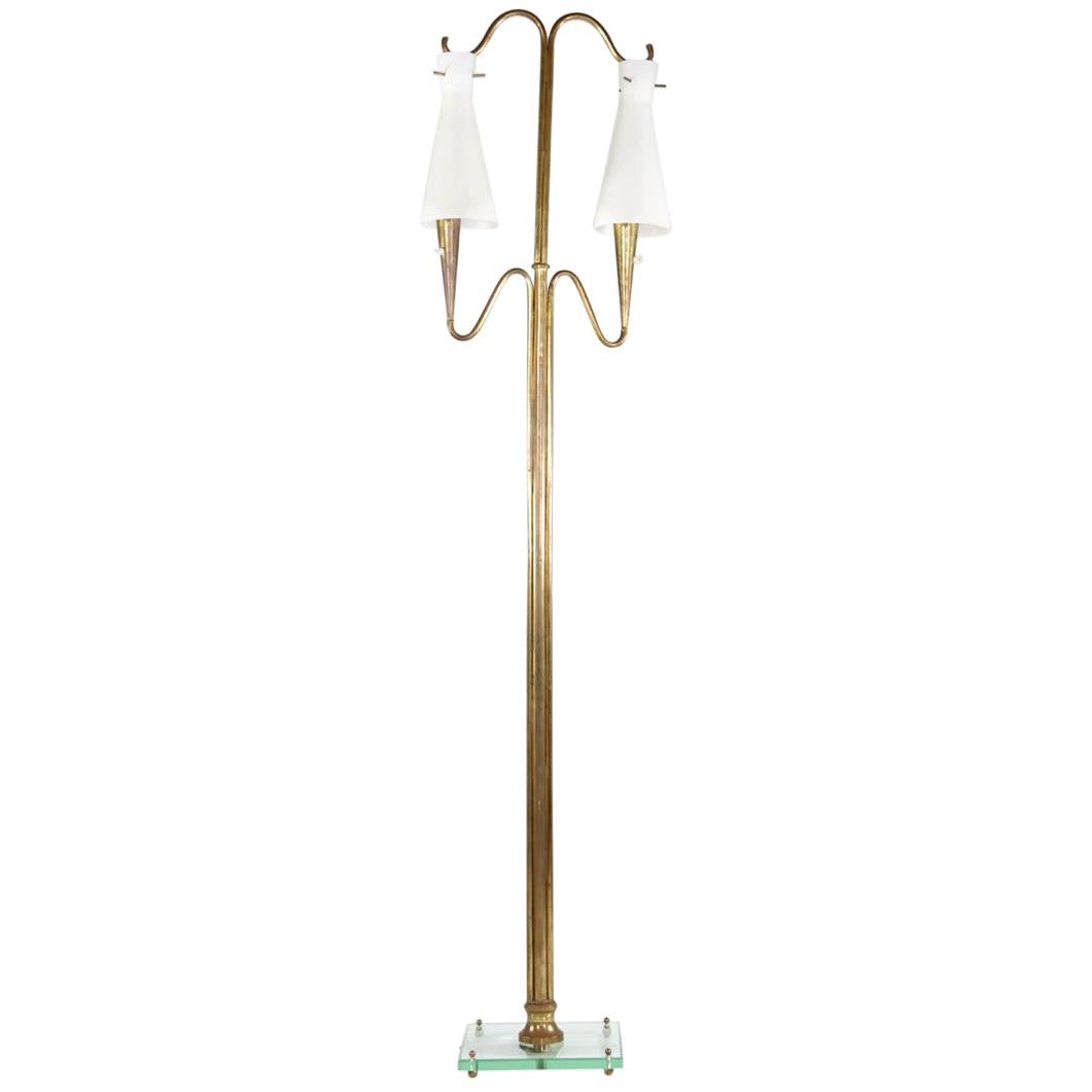Italian Brass Floor Lamp, 1950s For Sale