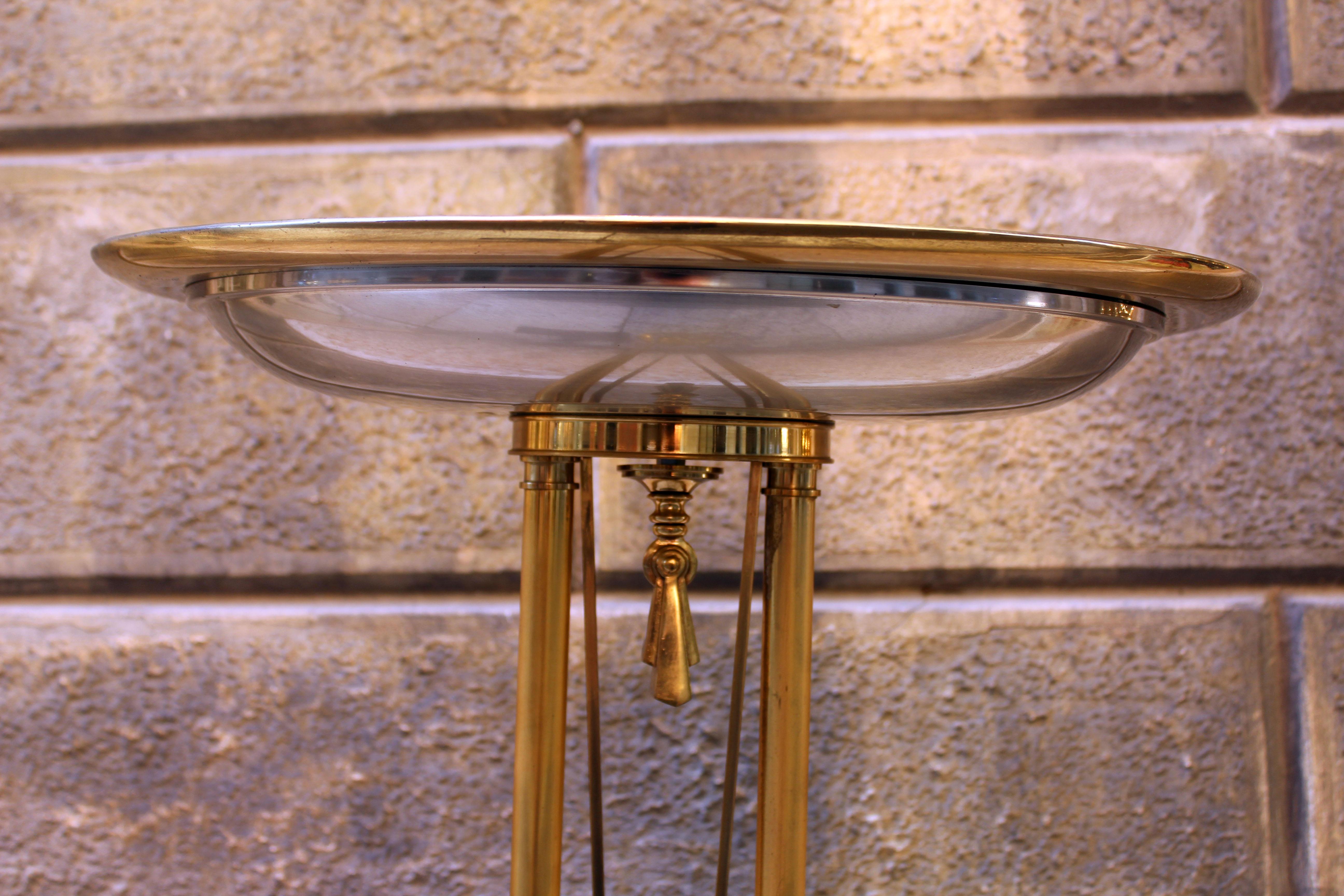 Italian Brass Floor Lamp, Floor Uplighter, 1970s In Good Condition In Verona, IT