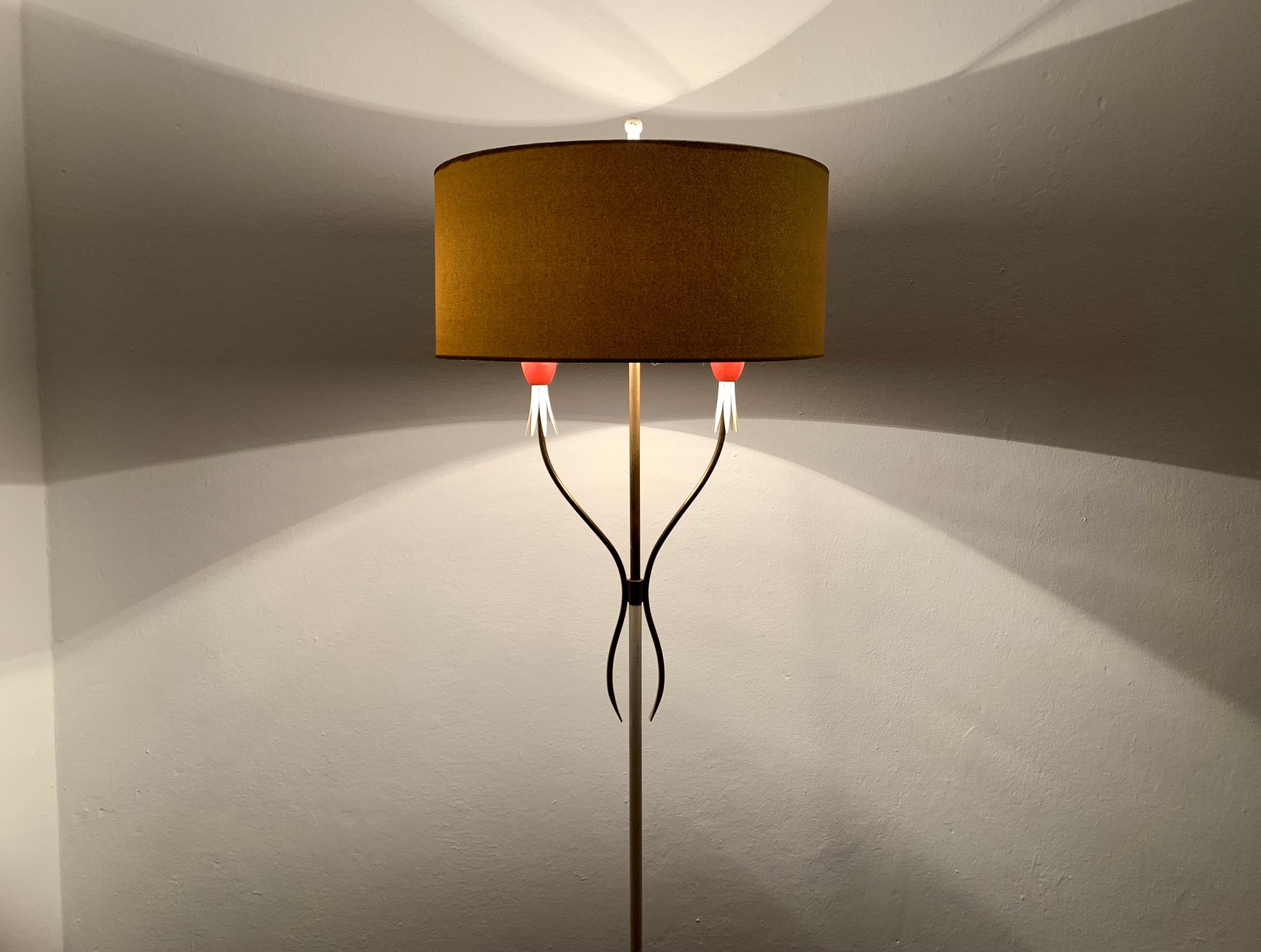 Italian Brass Floor Lamp For Sale 4