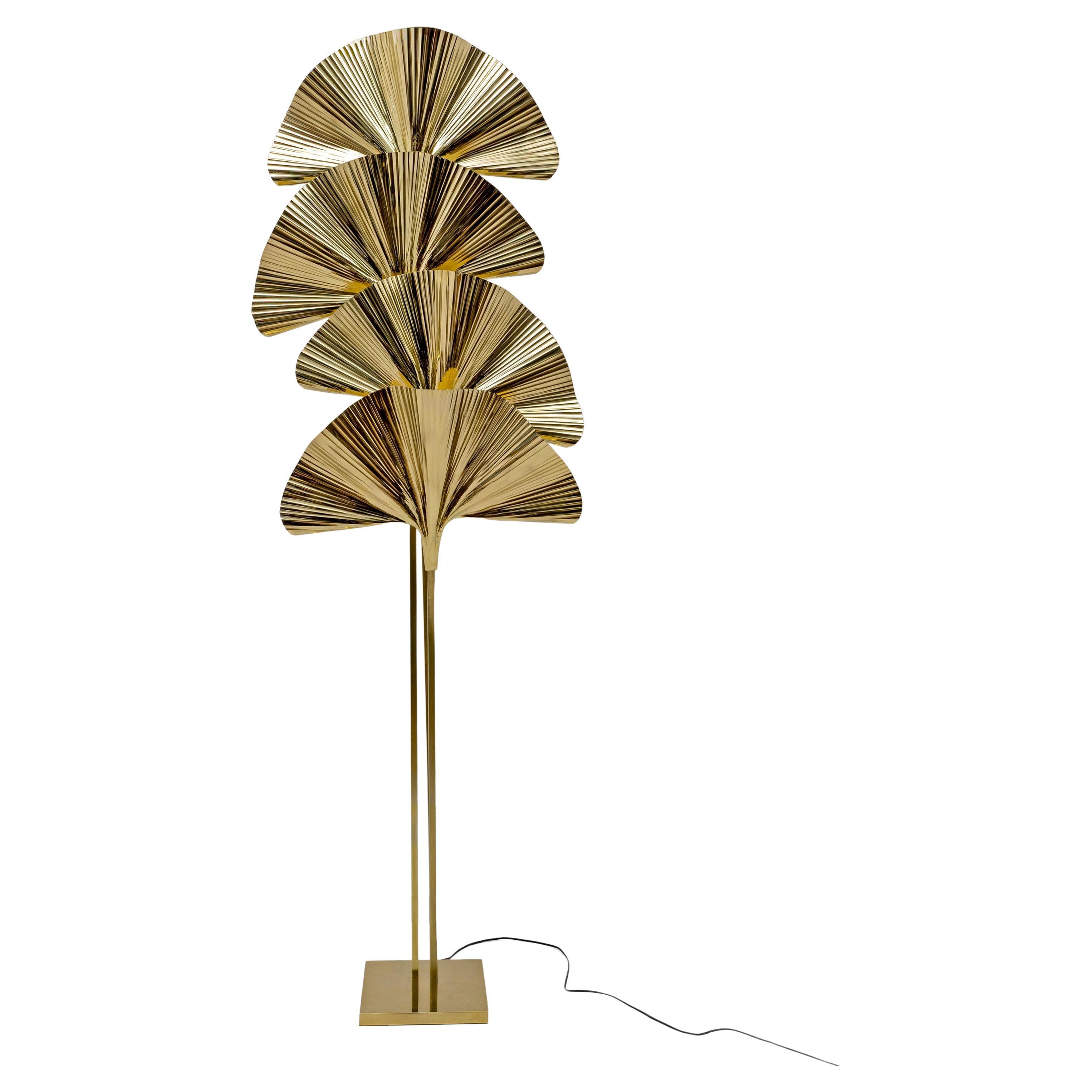 Lámpara de pie italiana de latón 
Ginkgo
 - Barbi Style Lighting en venta