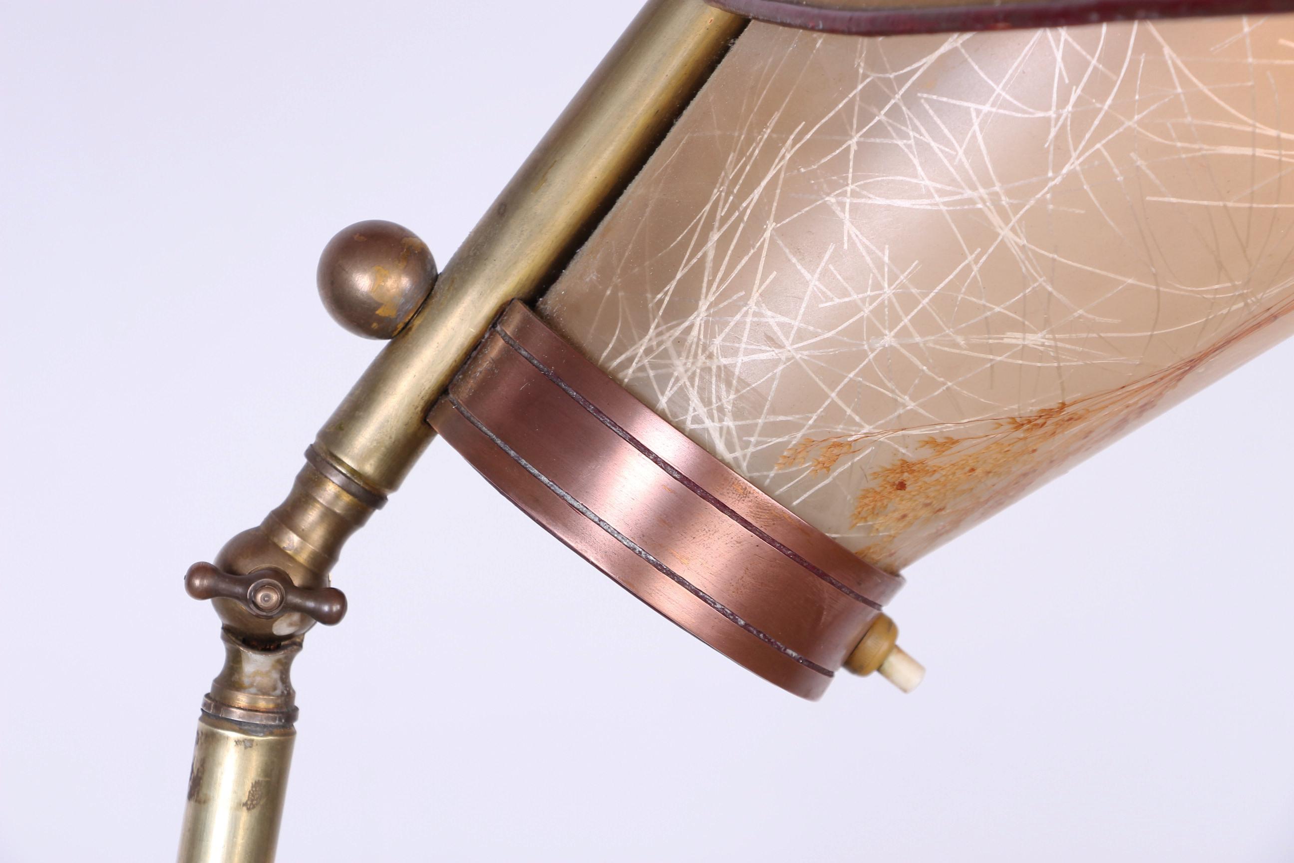 Italian Brass Floor Lamp Was Conical Adjustable in Inclination and Height Stilno 2