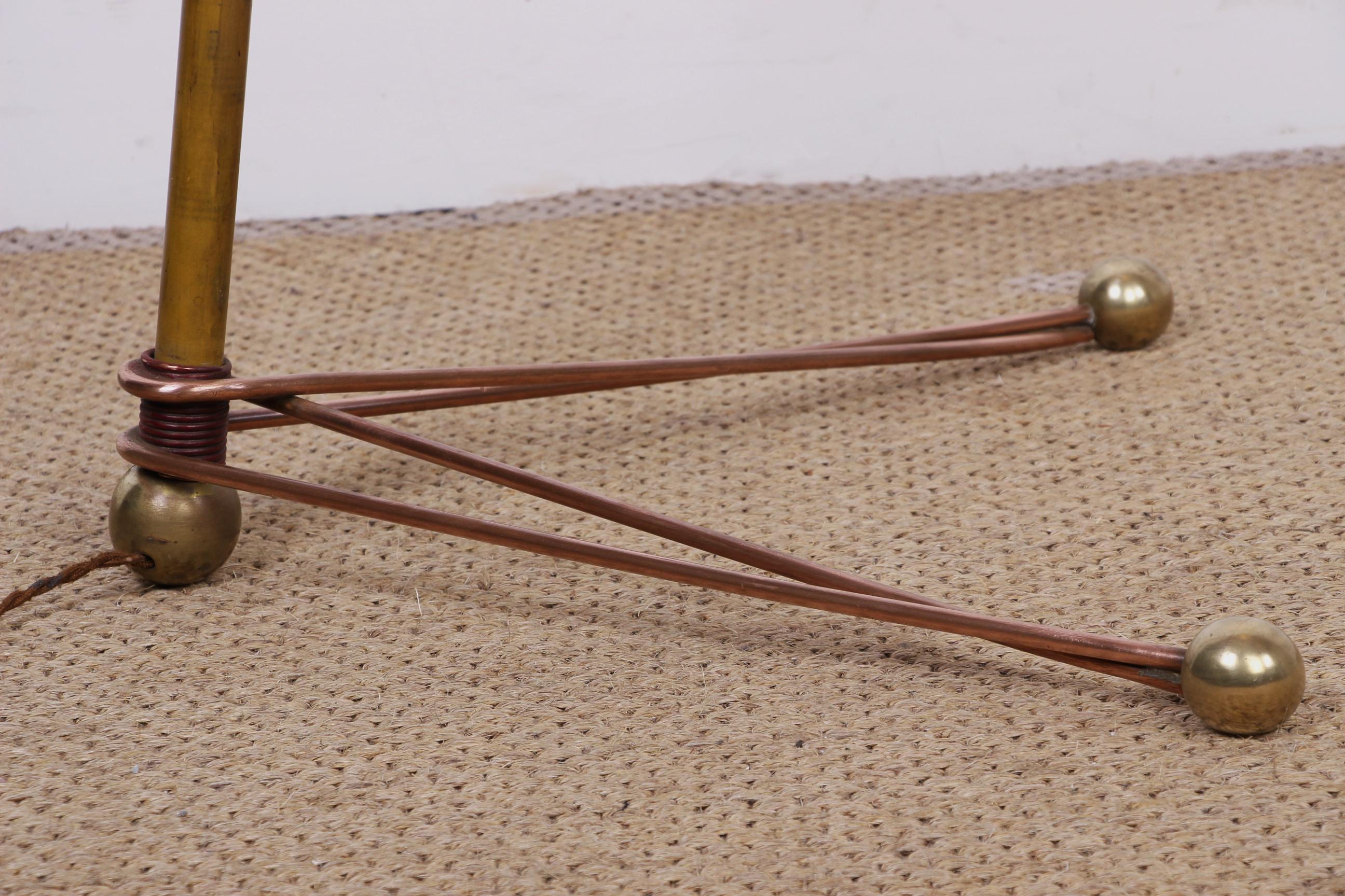 Italian Brass Floor Lamp Was Conical Adjustable in Inclination and Height Stilno 4