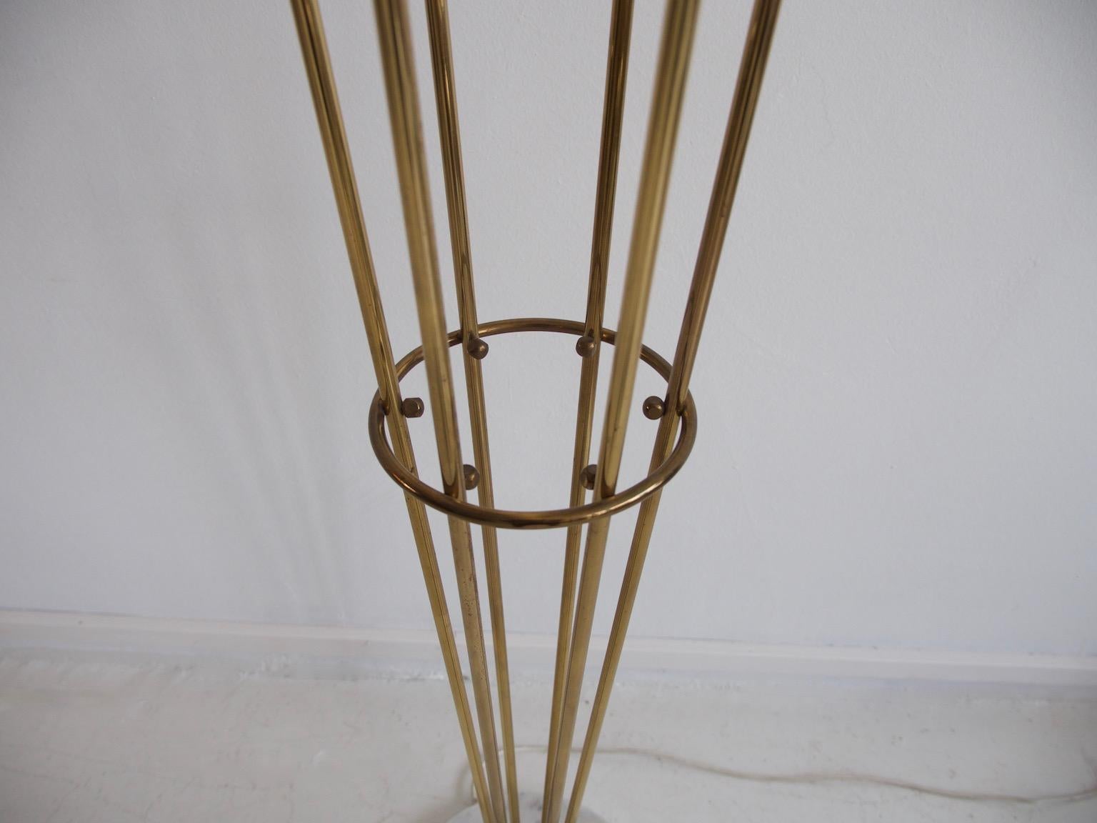 Italian Brass Floor Lamp with Six Lights in the Style of Stilnovo 3